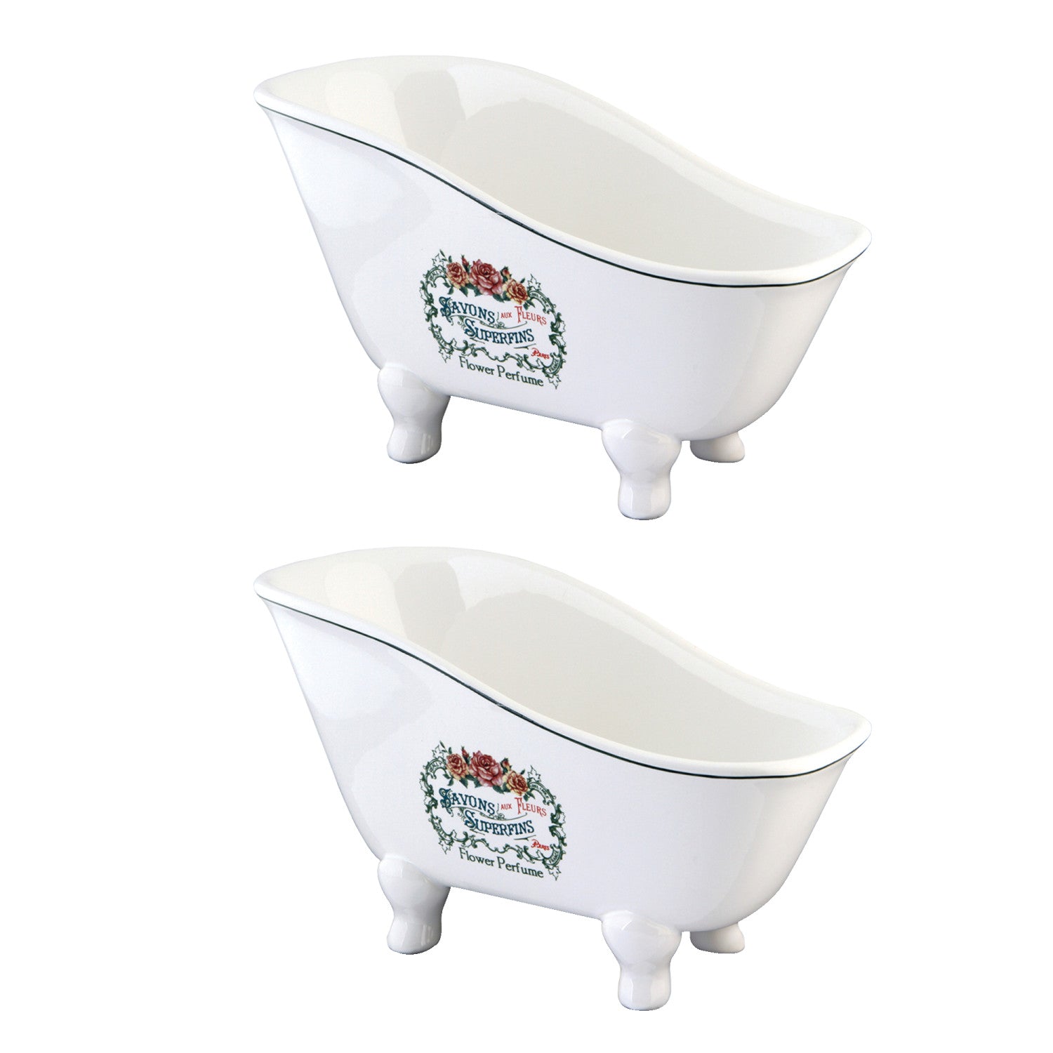 BATUBSRWD 8 1/16 Inch Mini Bathtub Set (2-Pack) - White Plastic Small Tubs for Bathroom, Kitchen & Craft Storage - Perfect for DIY Projects, Organizing, and Pet Bathing
