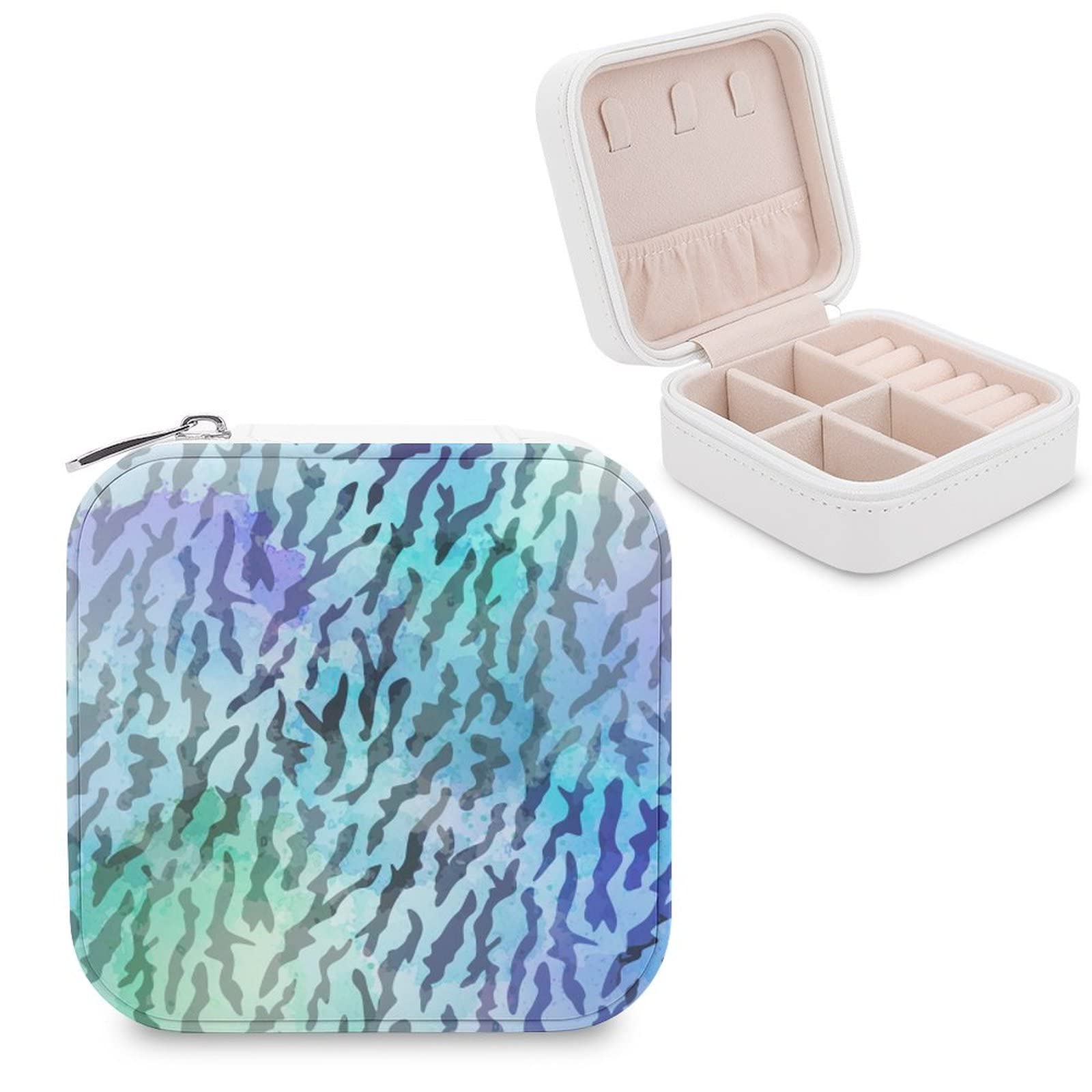 PU Leather Jewelry Box - Portable Travel Organizer for Rings, Earrings, Necklaces & Bracelets - Zebra Print Design - Perfect for Travel, Gifts & Home Storage