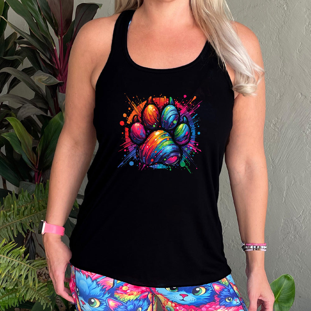 Rainbow Paw Print T-Shirt for Pets - Fun & Colorful Pet Apparel for Parties, Photos & Daily Wear