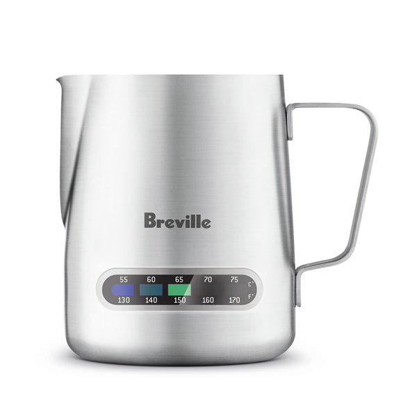 Breville Professional Stainless Steel Thermal Milk Jug - 12oz/16oz Frothing Pitcher for Perfect Latte, Cappuccino & Hot Chocolate - Ideal for Home Baristas & Coffee Shops