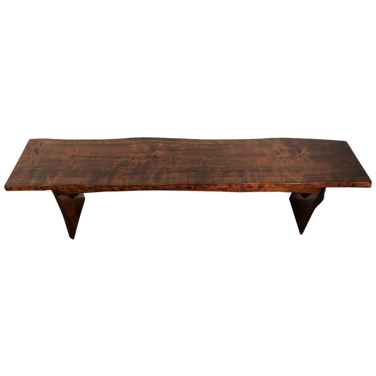 Live Edge Wooden Bench - Solid Wood Dining Bench - Rustic Home Decor Furniture - Natural Edge Wooden Slab Bench (3ft Long, Rustic Cherry Wood with Asbury Stain) - Perfect for Farmhouse Dining Rooms, Entryway Seating & Rustic Wedding Decor