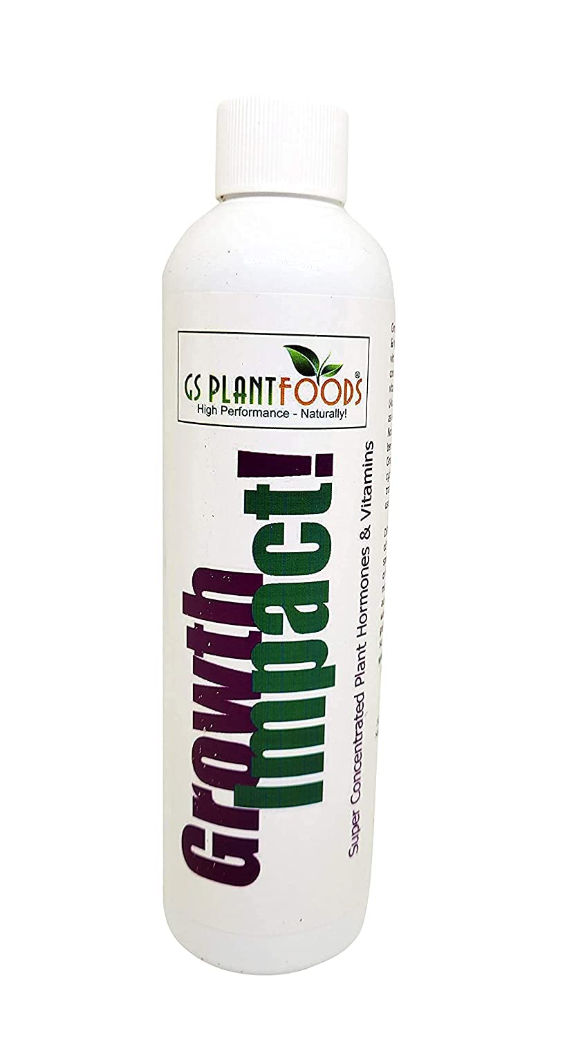 GS Plant Foods Super Concentrated Vitamin Solution - All Purpose Liquid Plant Nutrition with Vitamins & Hormones for Plants, Trees, Turf (8oz) | Indoor Gardening, Lawn Care, Hydroponics & Organic Farming