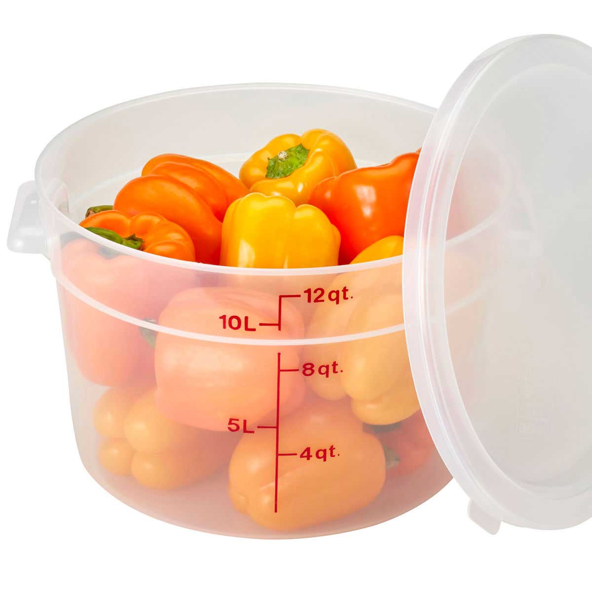 Cambro RFS12PP190 12 Quart Round Food Storage Container - BPA-Free Translucent Plastic - Perfect for Restaurants, Catering & Bulk Food Storage