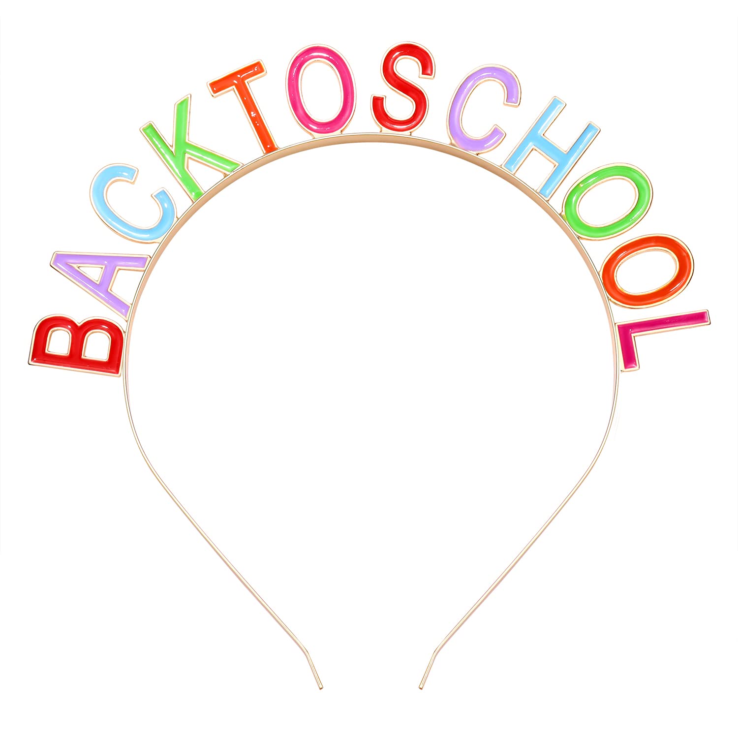 Colorful Enamel Letter Tiara Headband for Women & Girls - Teacher Appreciation Day, Back to School Party Hair Accessory | Perfect for Classrooms, School Events & Holiday Celebrations