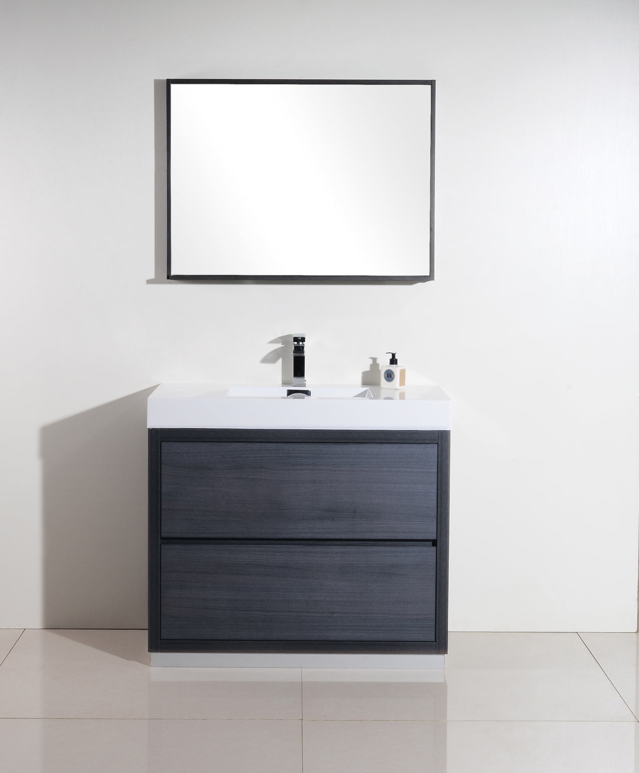 Modern Floor Standing Bathroom Vanity with Grey Oak Finish - Perfect for Contemporary Bathrooms, Master Suites & Home Renovations