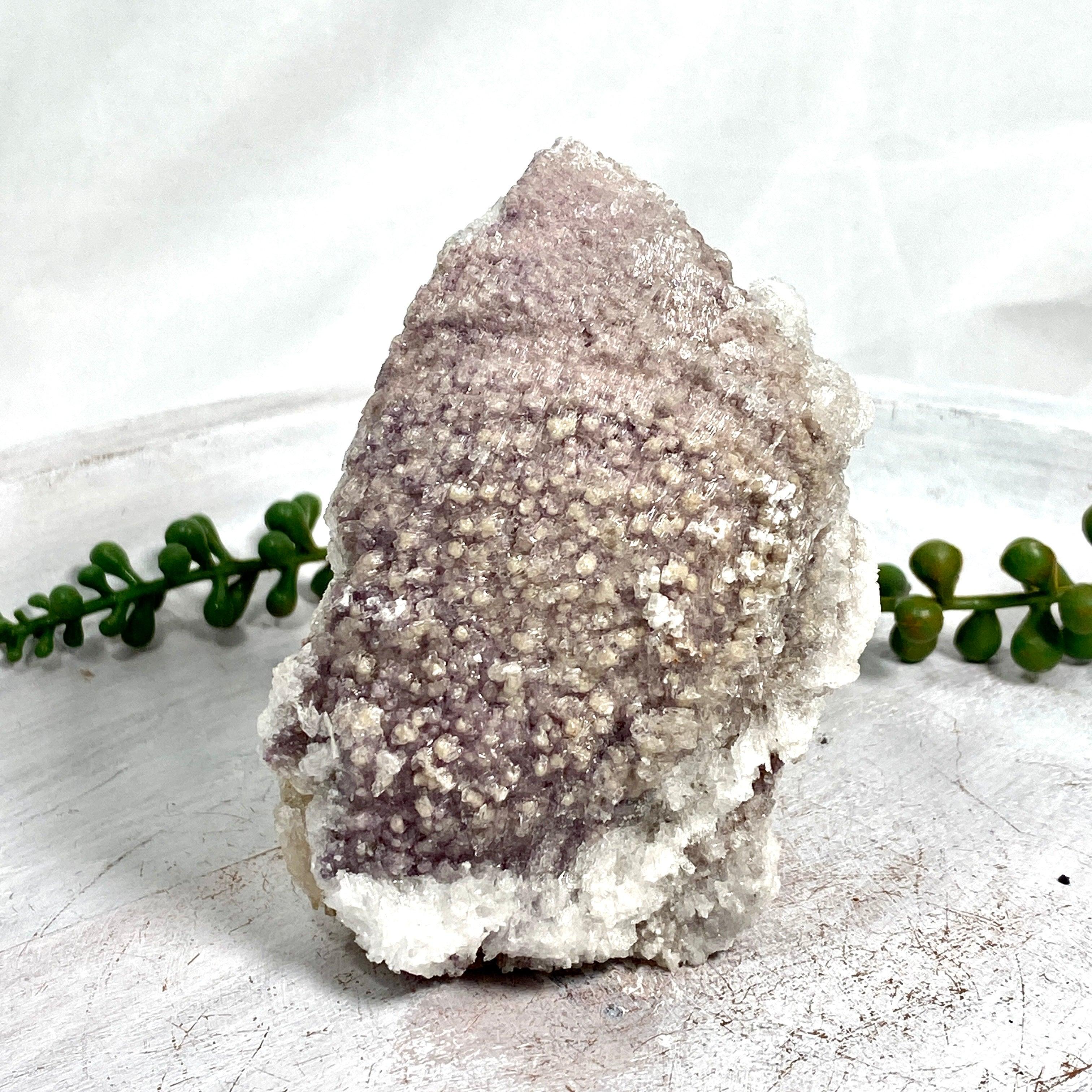 Natural Fluorite on Calcite Crystal Specimen - FQC 01 | Mineral Collection, Healing Stone & Home Decor for Meditation Spaces