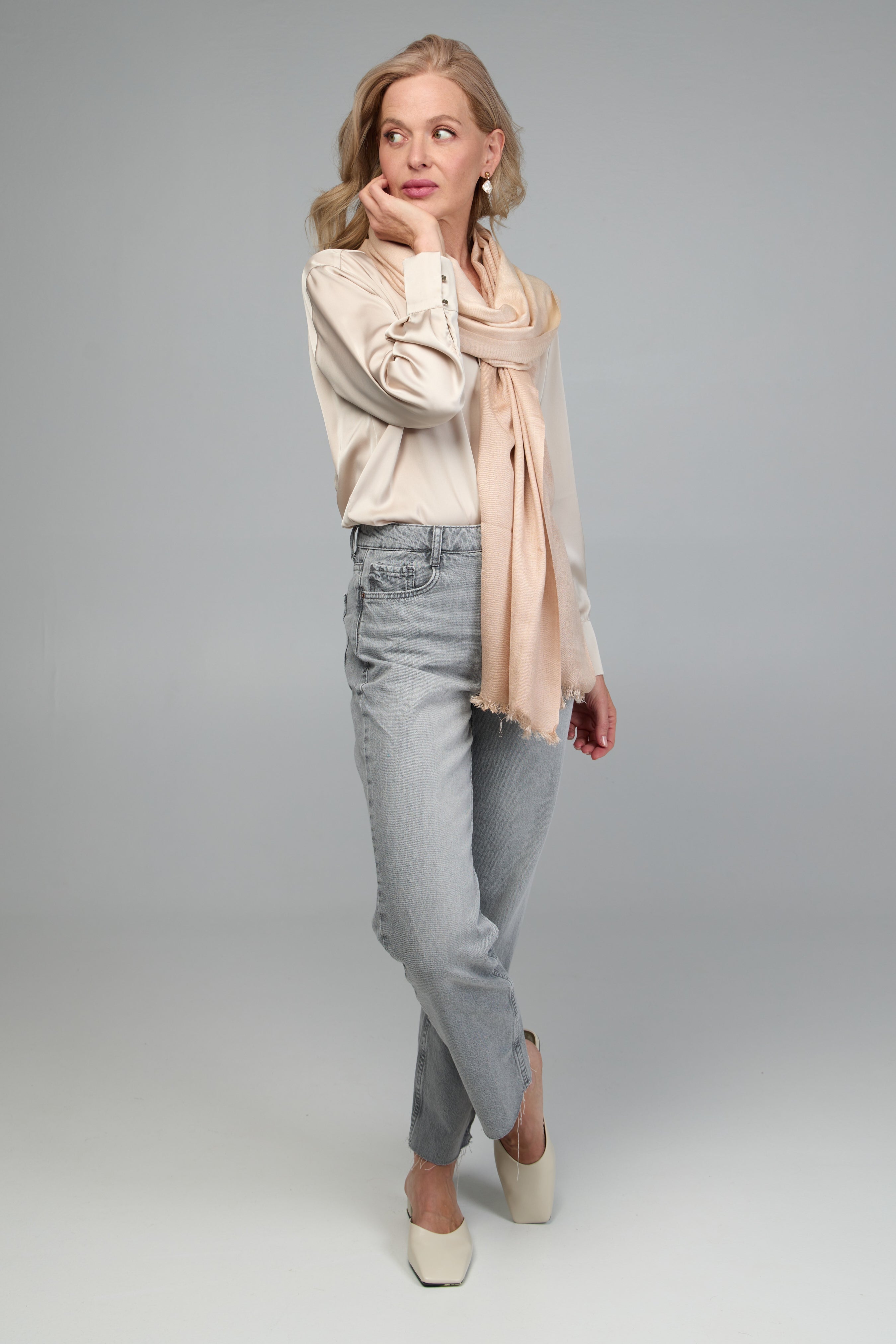 Luxury Cashmere Silk Scarf - Soft Ombre Wrap for Women - Perfect for Winter Fashion, Office Wear & Gift Giving