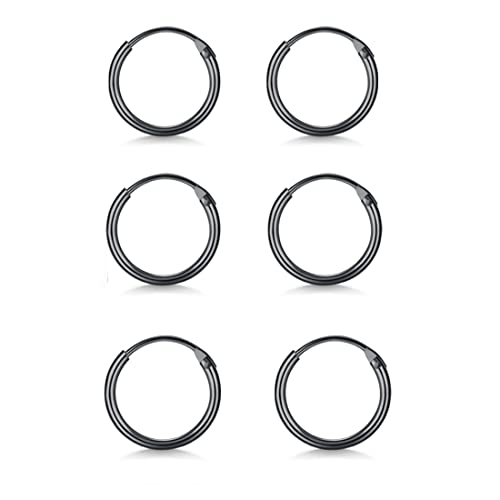 3 Pairs(8mm*3)-Black