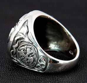 Blue Sapphire Medieval Cross Sterling Silver Ring for Men & Women - Gothic Jewelry, Unique Gift for Christmas, Wedding, Anniversary & Everyday Wear