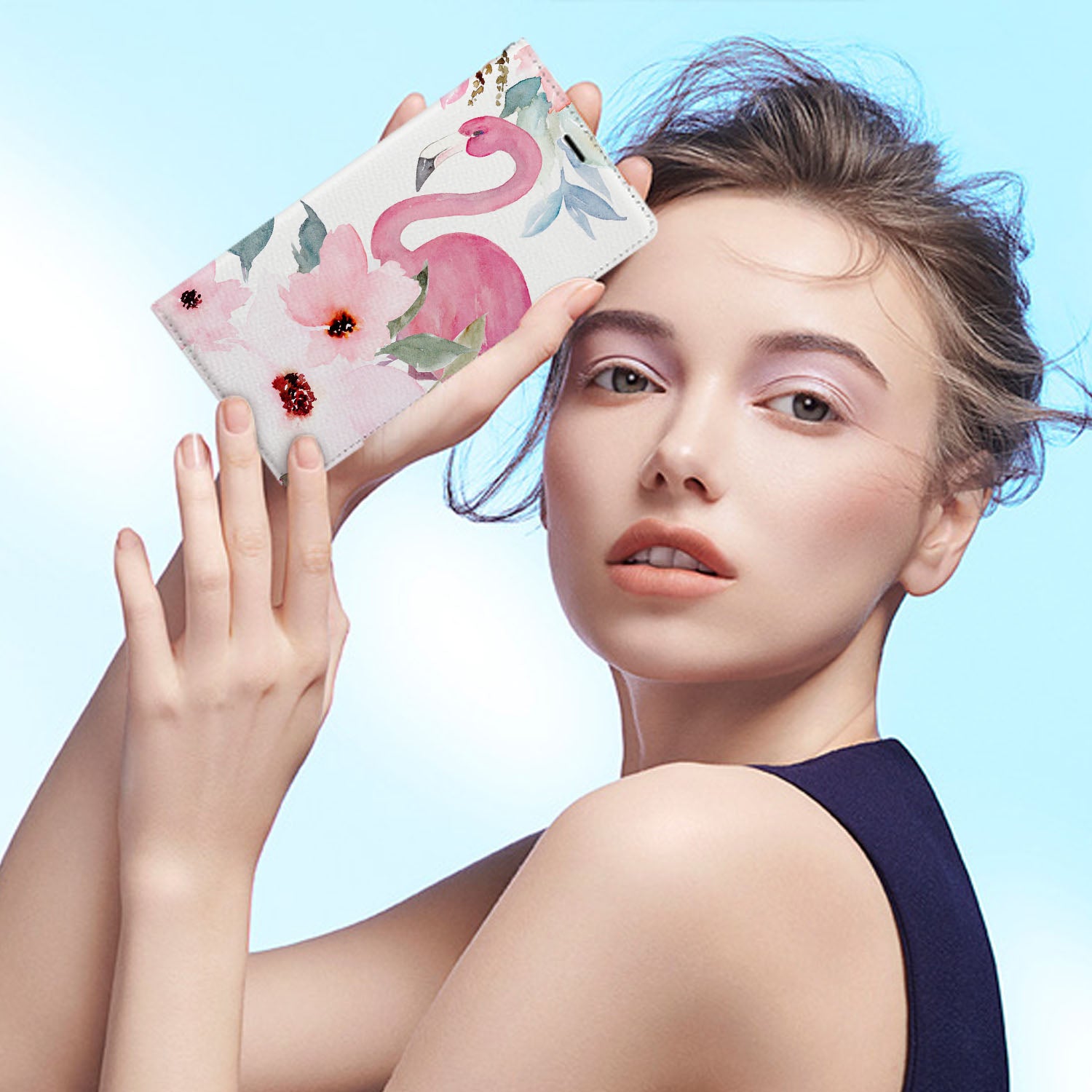 iPhone Wallet with Flamingo Design - Slim & Stylish Card Holder for iPhone Cases - Perfect for Travel, Shopping, and Everyday Use