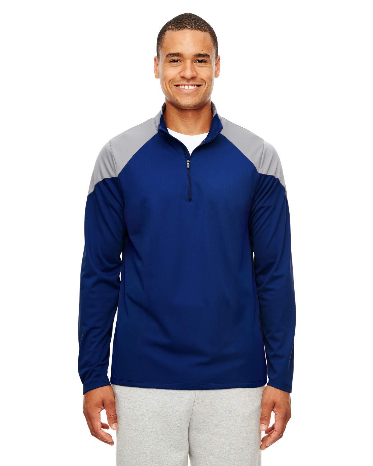 9 Crowns Team 365 Moisture-Wicking Quarter-Zip Performance Shirt Jacket for Men - Quick-Dry Athletic Top for Golf, Running & Outdoor Activities