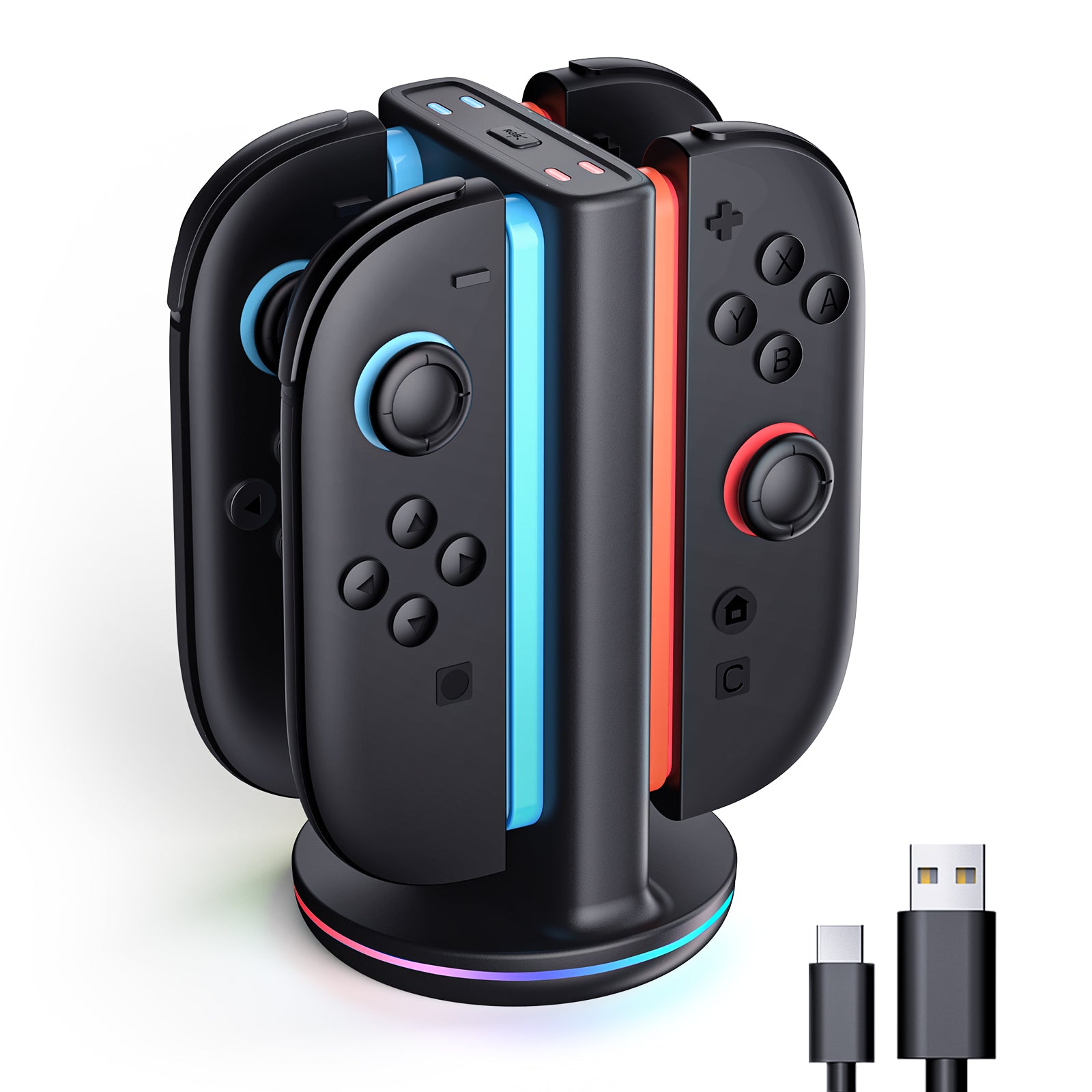 Fast Charging Dock for Nintendo Switch & Switch OLED - Dual Joy-Con Controller Charging Station (Black) | Perfect for Gaming Setups & Travel Accessories