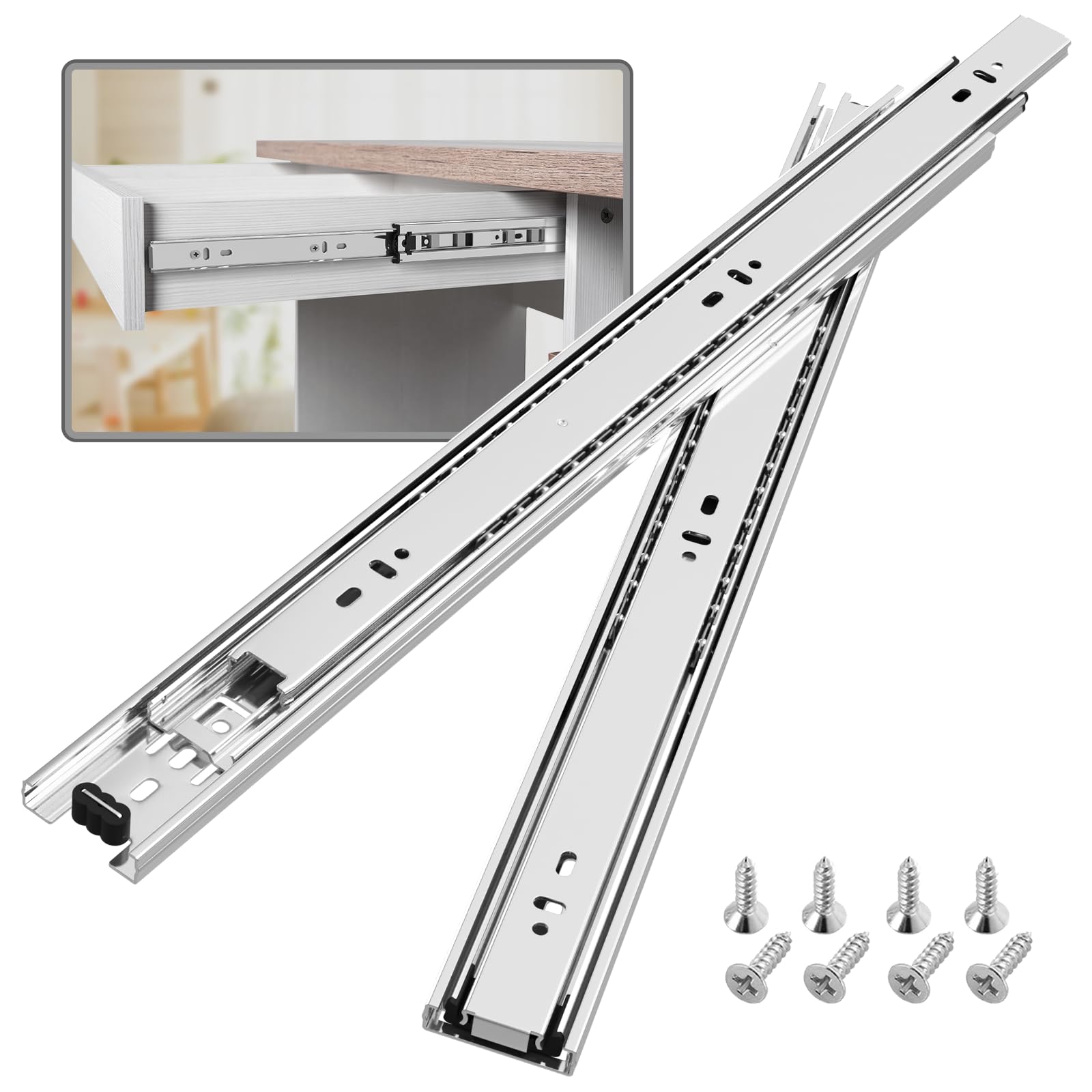 Heavy Duty Full Extension Ball Bearing Drawer Slides 8-24 Inch (10