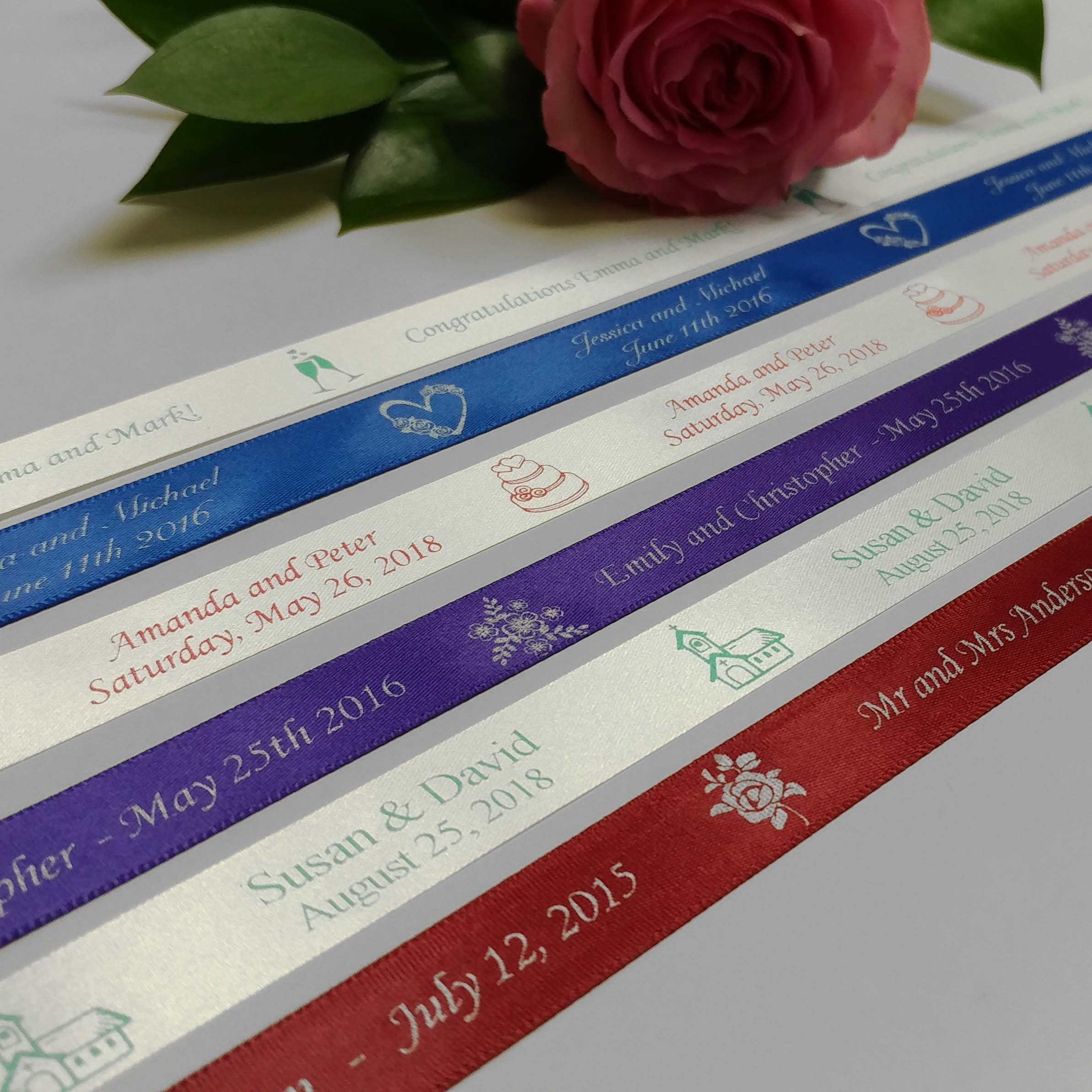 Custom Wedding Ribbon Personalized with Names & Dates - 100 Yards Bulk Roll for Wedding Favors, Bridal Shower Gifts, Party Decorations & DIY Craft Projects