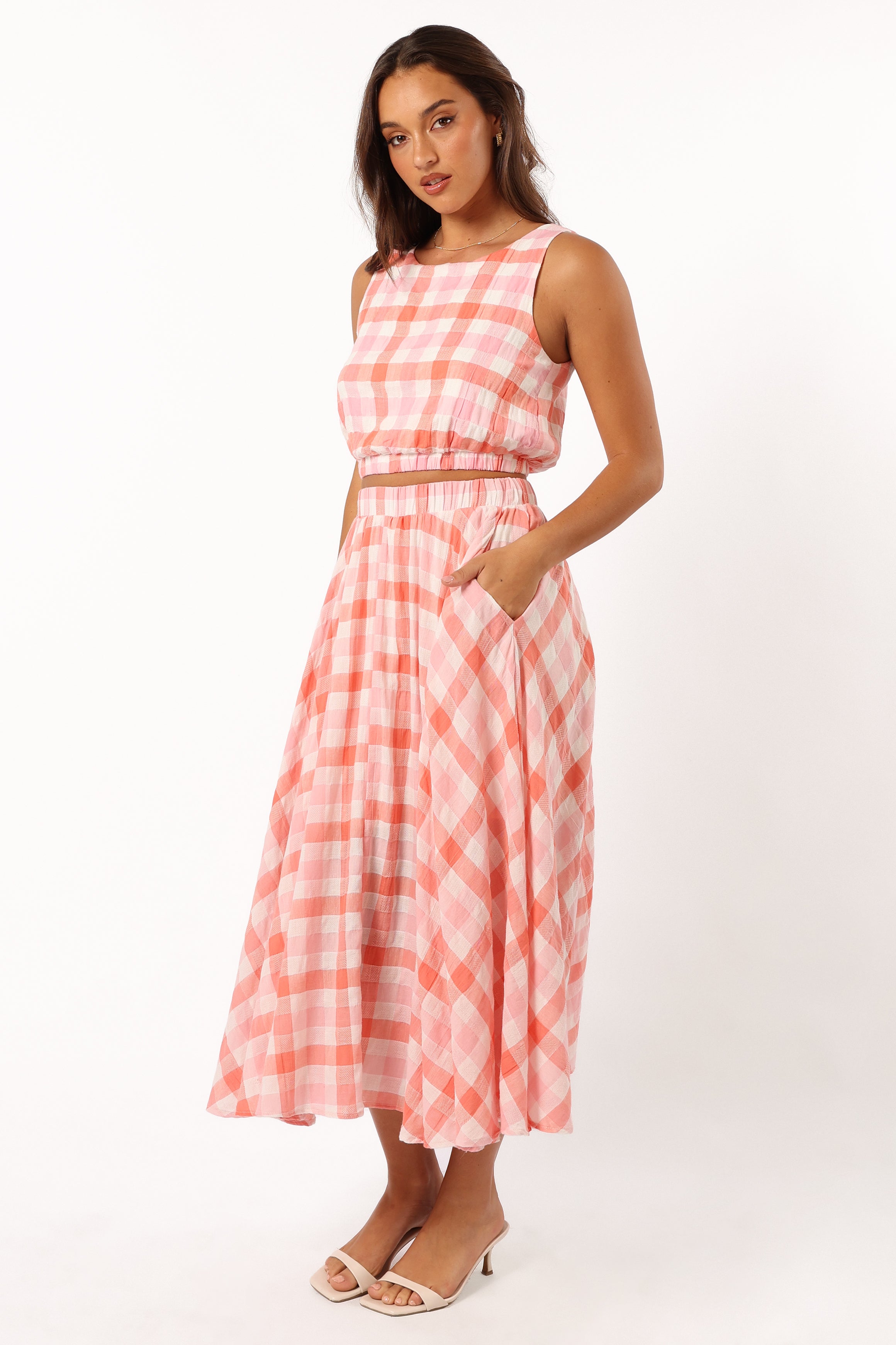 Betty Midi Skirt in Rosey Pink | Flowy A-Line Skirt for Women | Perfect for Casual Wear, Office Outfits & Spring Fashion