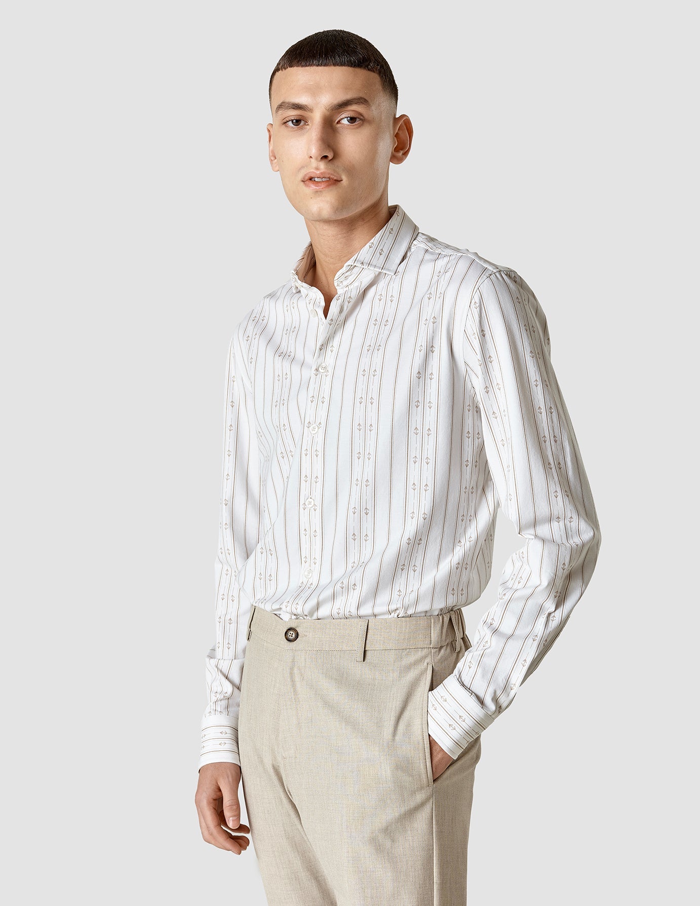 Lightweight Classic Shirt Earth Stripe Regular Fit - Comfortable Casual Wear for Men & Women | Perfect for Office, Travel and Everyday Outfits