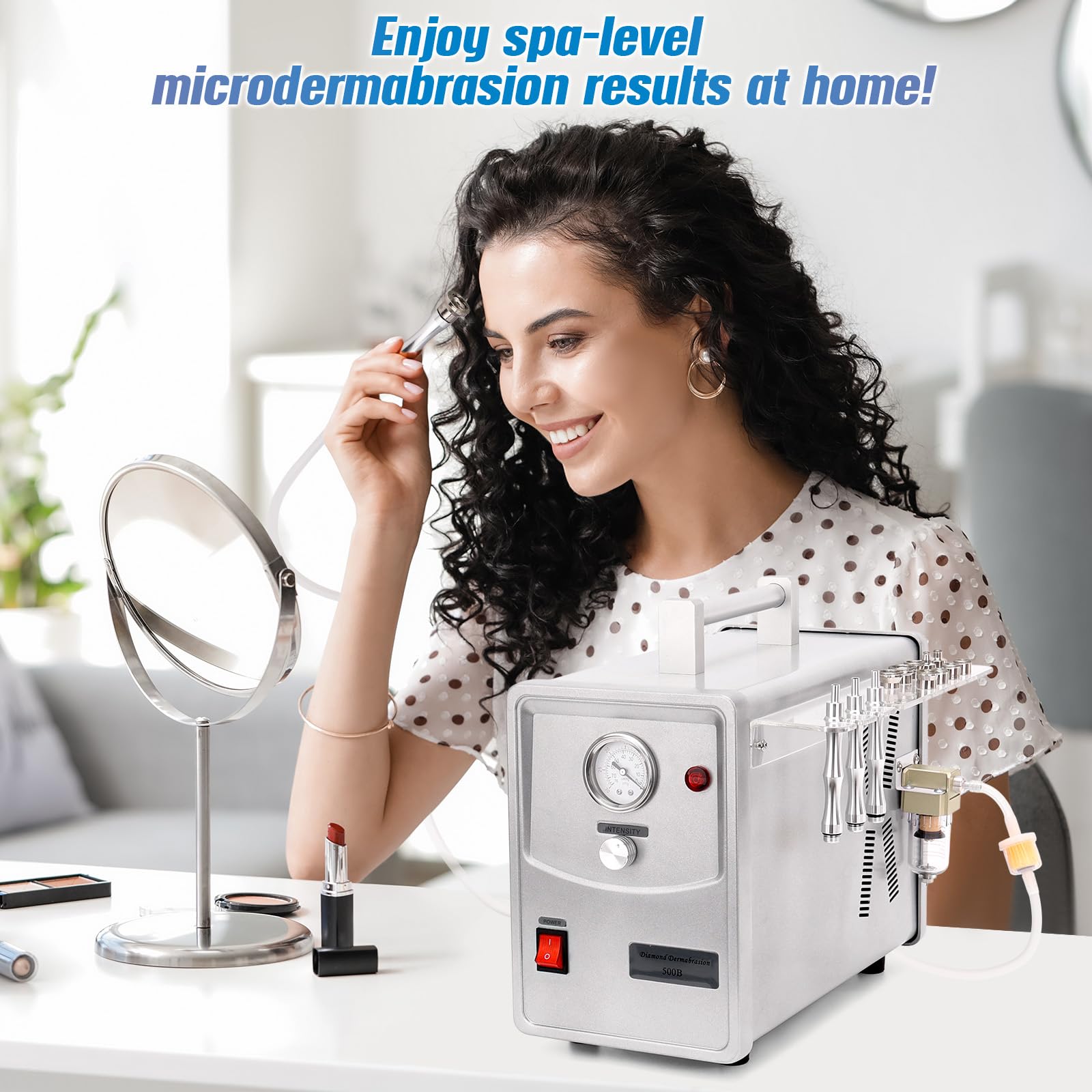Professional Diamond Dermabrasion Machine for Face - Microdermabrasion Skin Care Device with 400 Cotton Filters & Adjustable Suction (0-68cmHg) - Perfect for At-Home Spa, Acne Treatment & Anti-Aging Skincare Routine