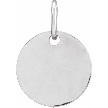 14K Gold 9.5mm Engravable Round Disc Pendant Necklace - Personalized Jewelry Gift for Women, Men, Couples | Anniversary, Birthday, Valentine's Day Present