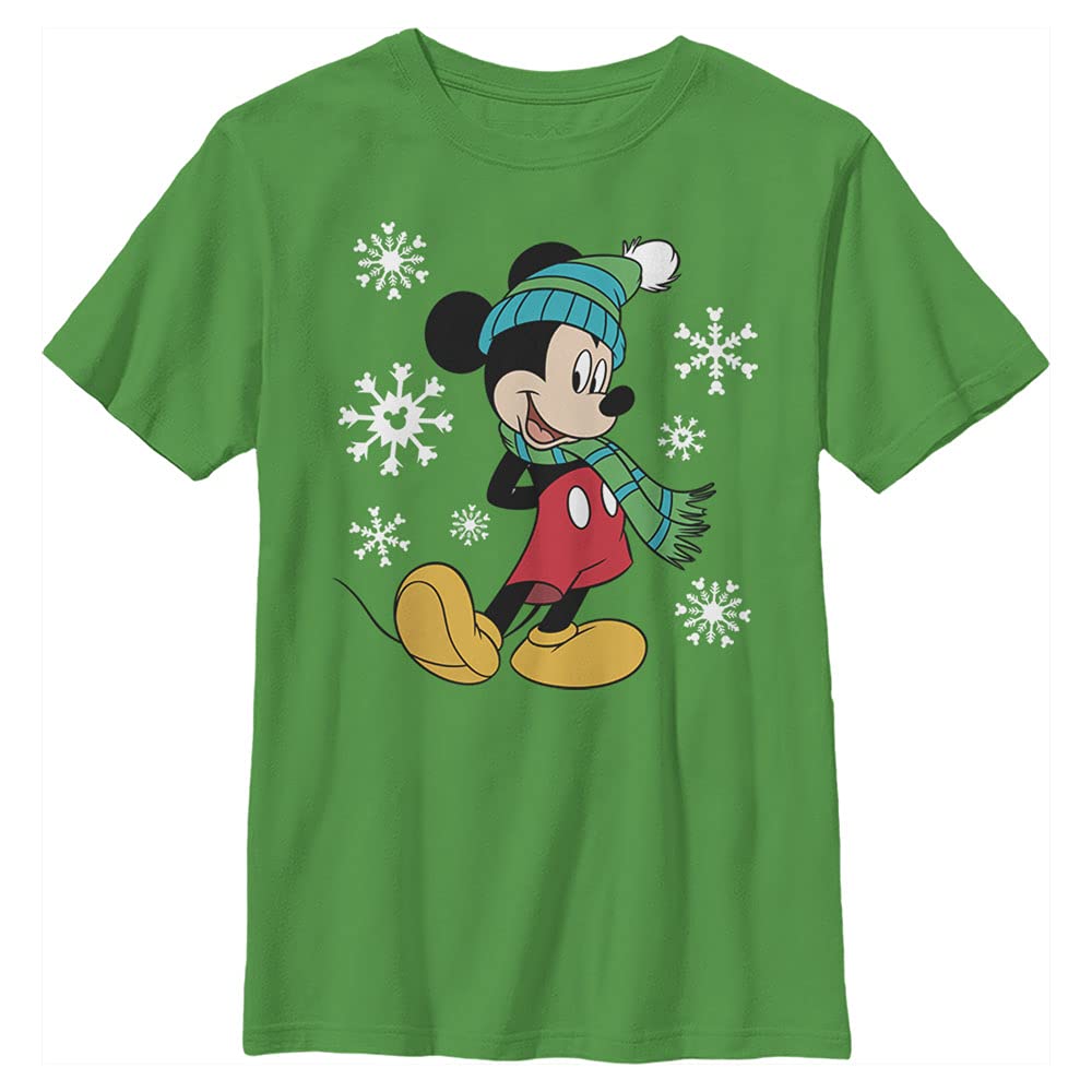 Disney Mickey Mouse Boys' Holiday Crewneck T-Shirt - Solid Color Casual Tee for Christmas, Birthday & Family Gatherings