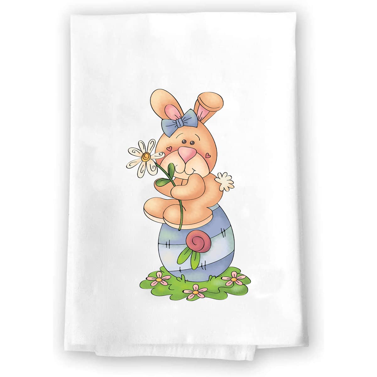 Easter Floral Hand Towel Set - Soft Absorbent Kitchen & Bath Towels in Orange Pink Green - Spring Summer Home Decor for Kitchen, Bathroom, and Guest House Gifts