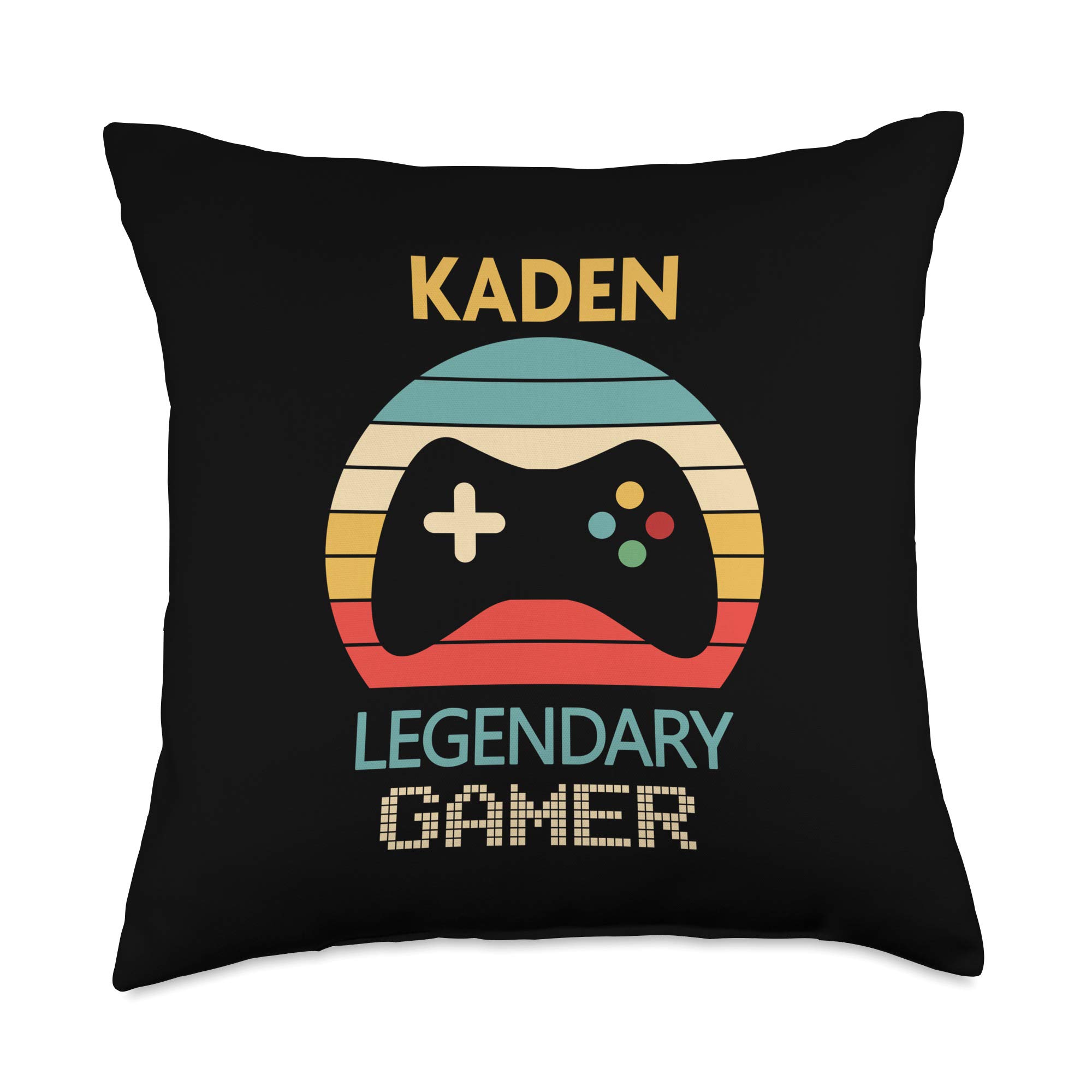 Personalized Kaden Name Throw Pillow - 18x18 Inch Multicolor Gaming Decor for Boys Room | Perfect Gift for Gamers & Teen Bedroom Accessories