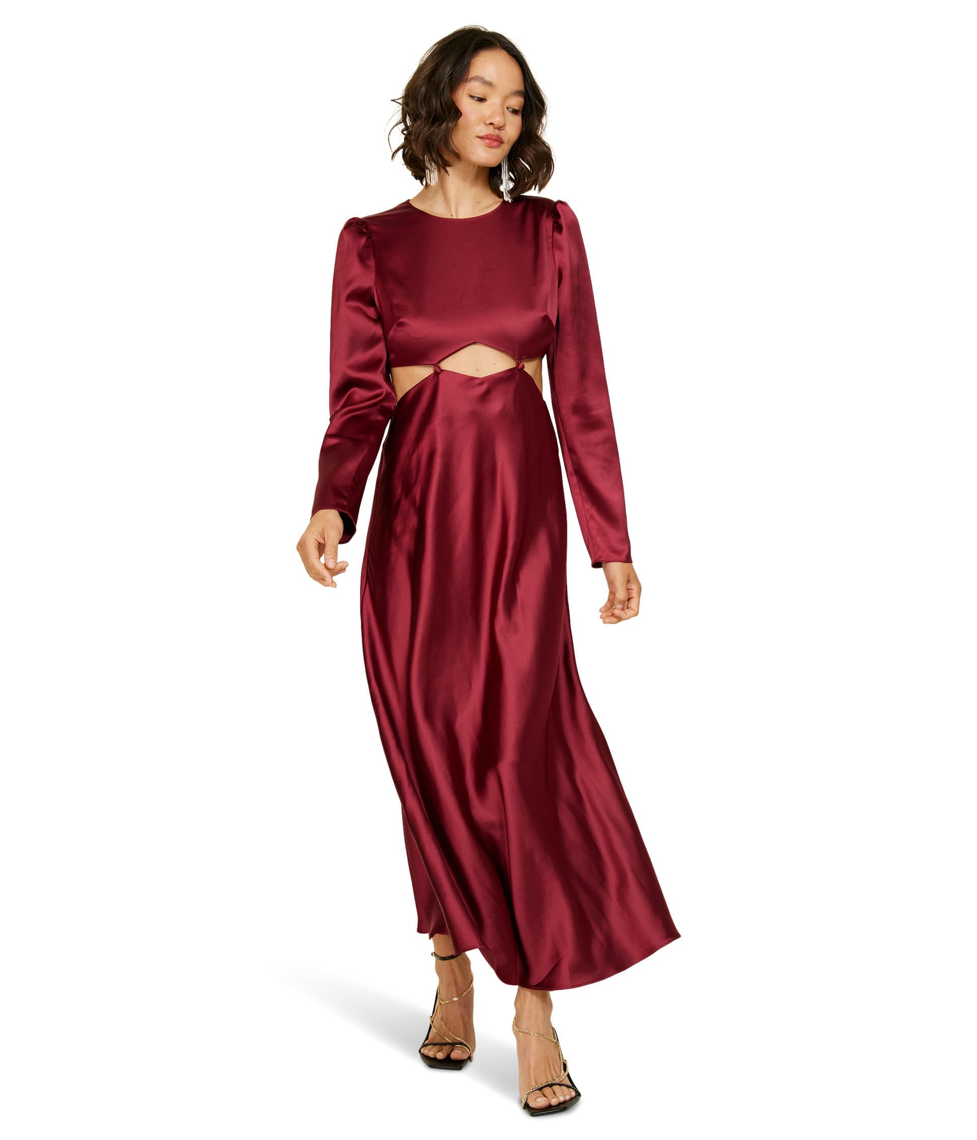 Mira Long Sleeve Dress - Line and Dot Pattern Women's Casual Dress for Work, Date Night & Fall Outfits | Comfortable Stretchy Fabric for Everyday Wear