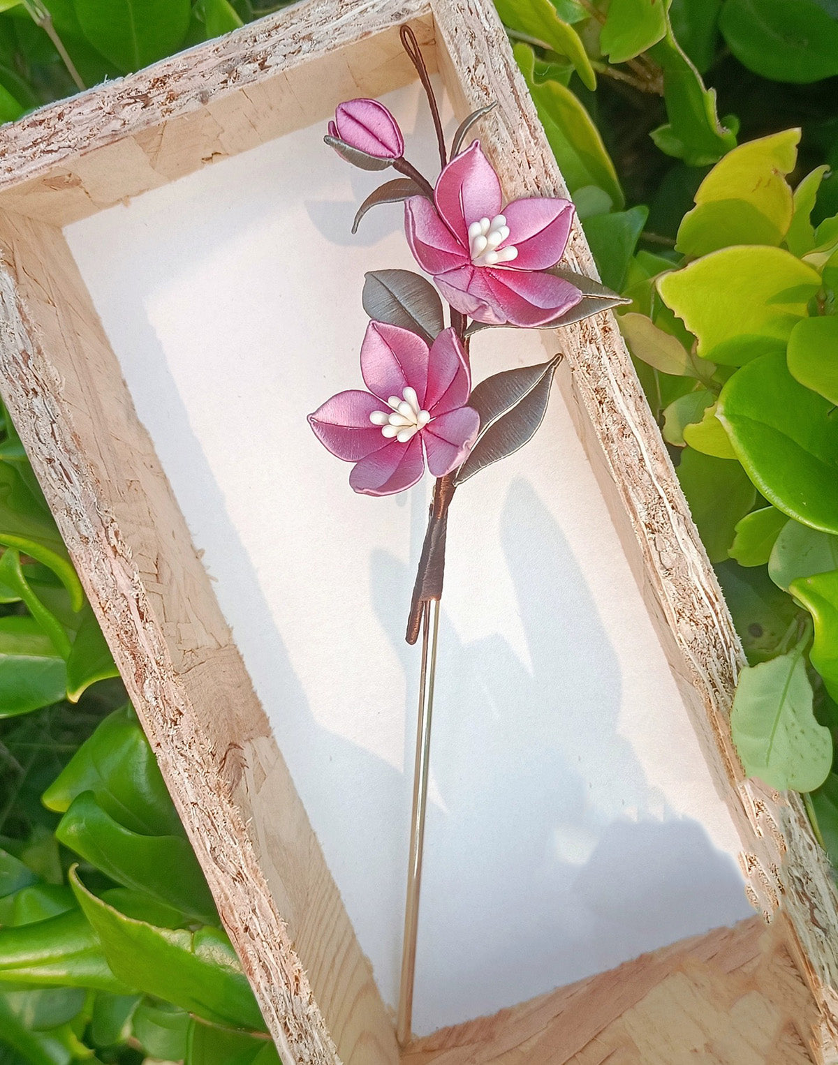 Peach Blossom Silk Hairpin - Handmade Chinese Hair Accessory (Chanhua) for Weddings, Cosplay & Traditional Hanfu Styling