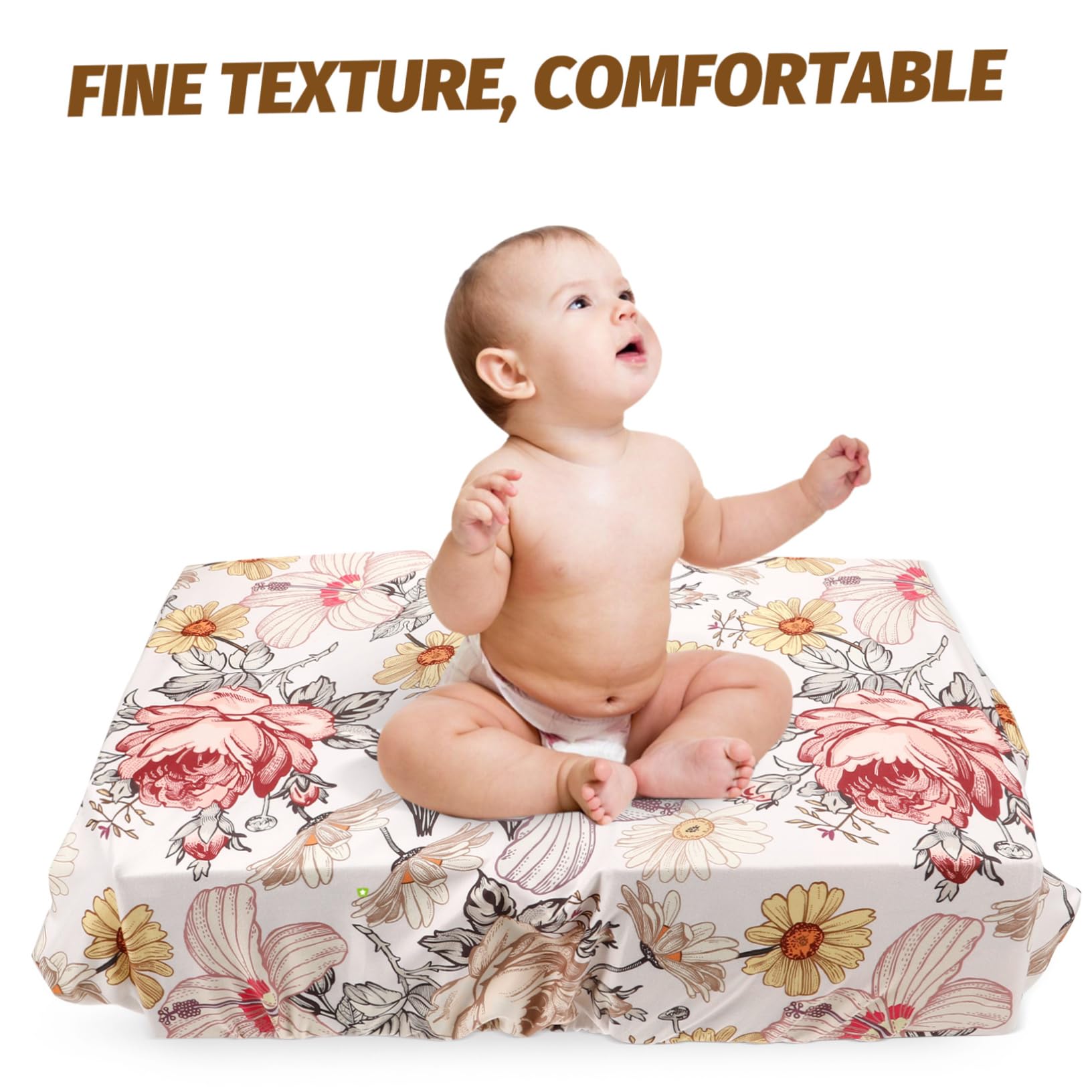GARVALON Reusable & Washable Changing Pad Cover for Newborns - Soft, Waterproof Baby Changing Mat for Nursery, Diaper Station & Travel