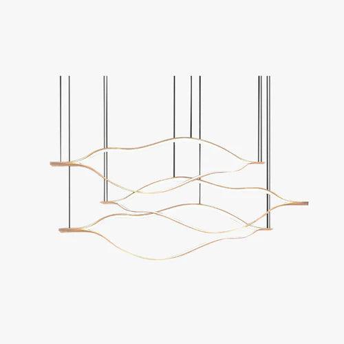 Modern Wavy Metal LED Pendant Light - Sleek Ceiling Fixture for Dining Room, Kitchen Island & Living Room Lighting