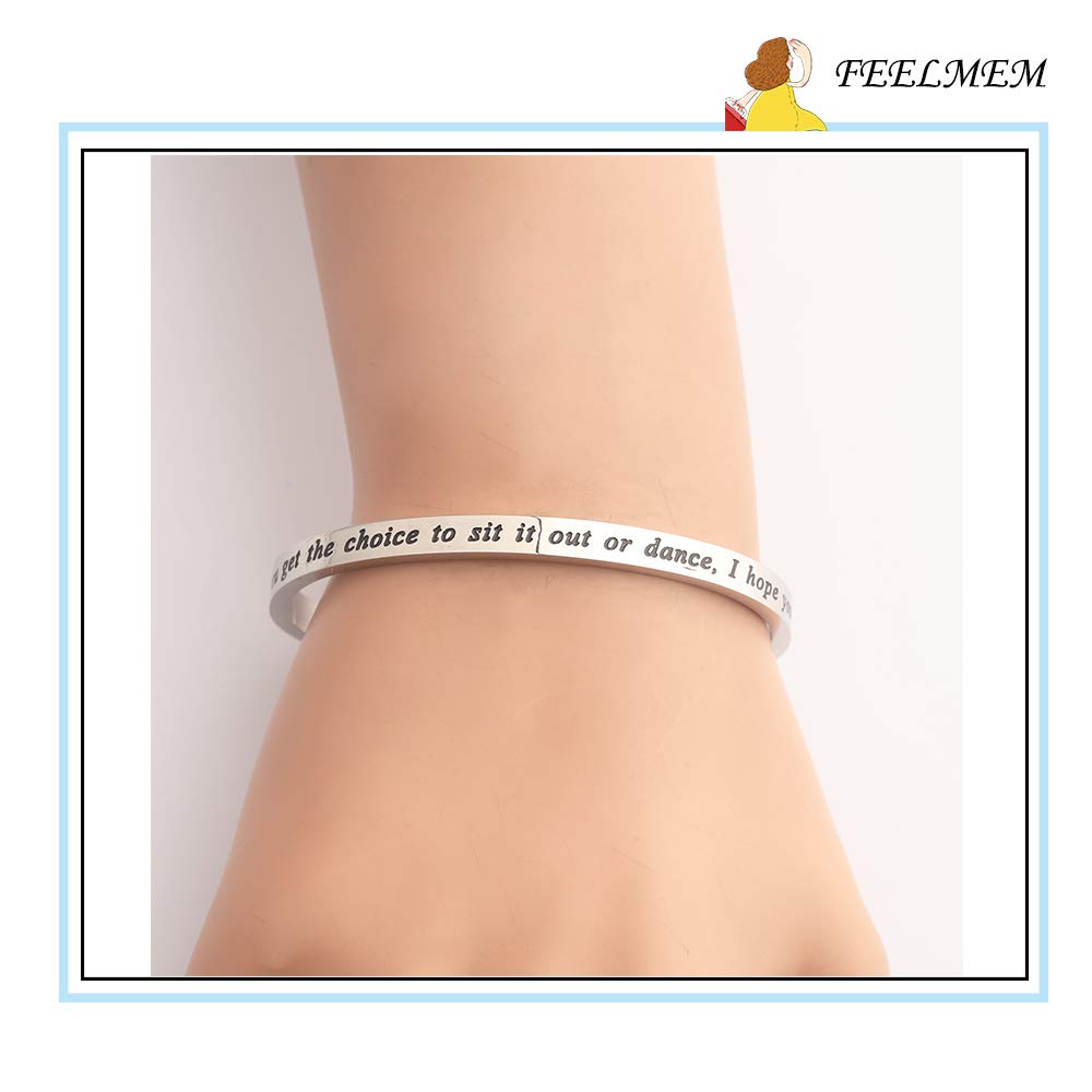 FEELMEM Dancer Bracelet - Inspirational Dance Cuff Bangle for Dance Teachers & Lovers - Perfect Gift for Dance Recitals, Performances & Practice Sessions