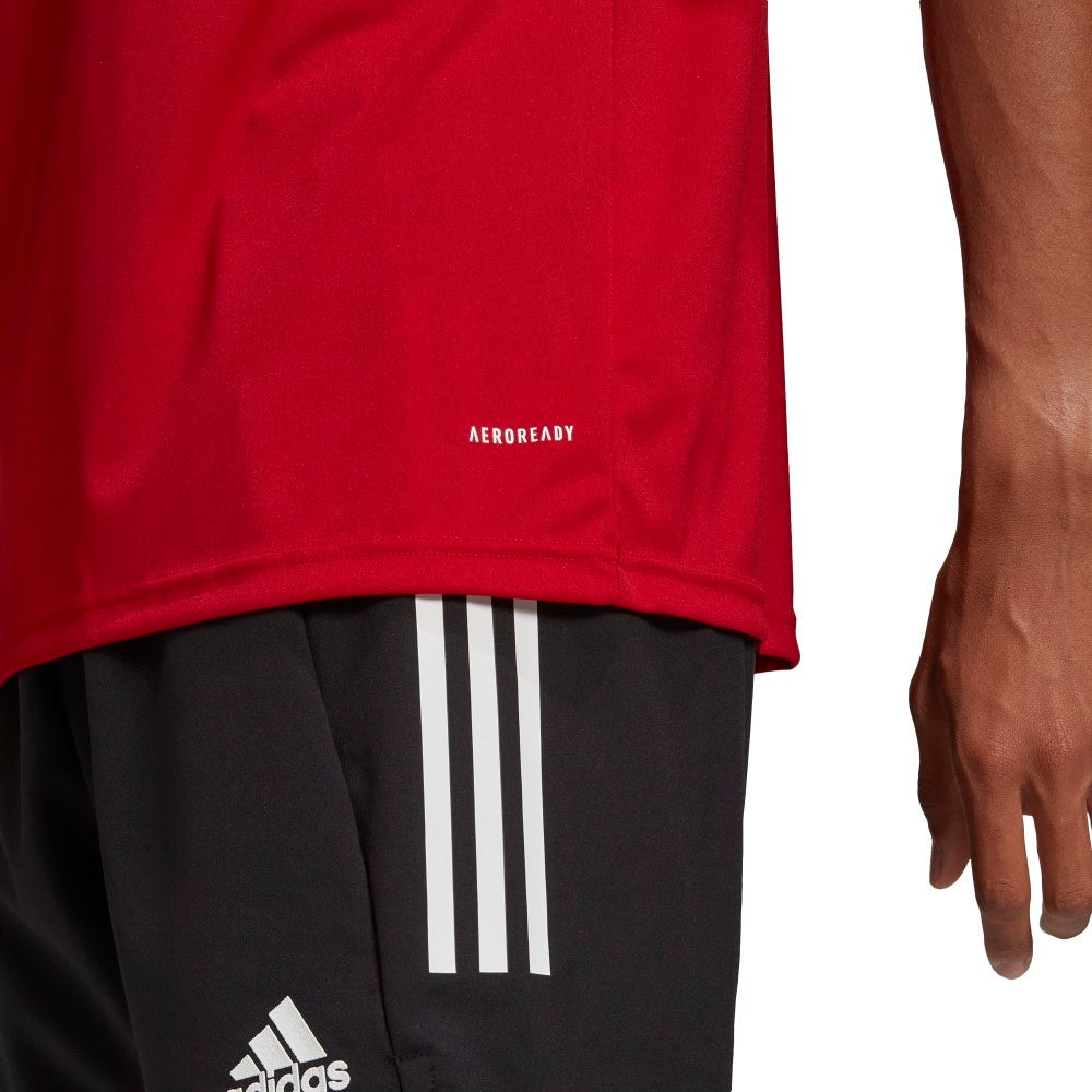 Adidas Adult Squadra 21 Polo Shirt for Men - Breathable Performance Golf & Casual Wear (Red/White) - Perfect for Sports, Work & Everyday Outfits