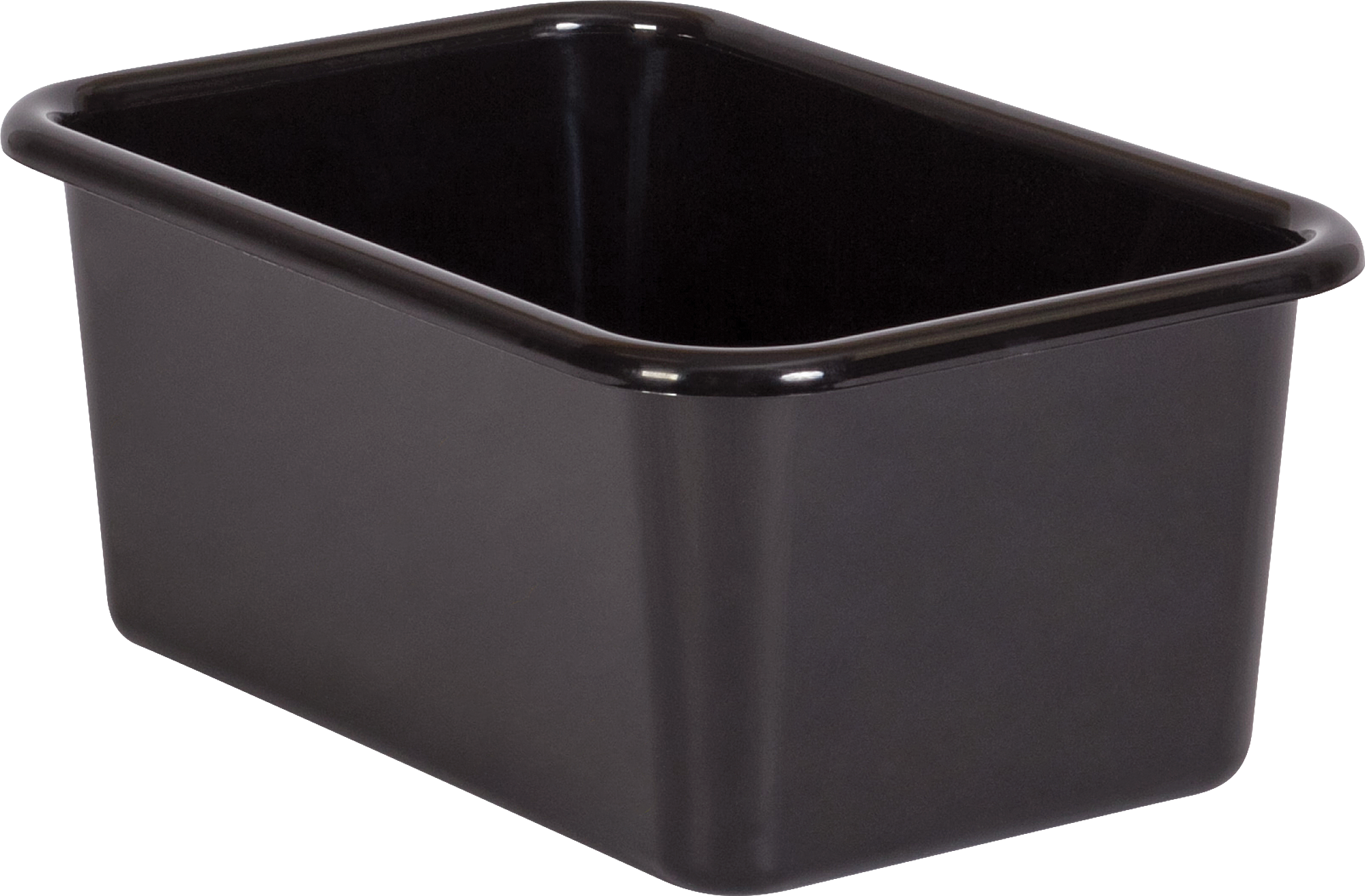 Black Small Plastic Storage Bin - Stackable Organizer for Home, Office & Garage - Perfect for Toys, Clothes & Supplies Storage