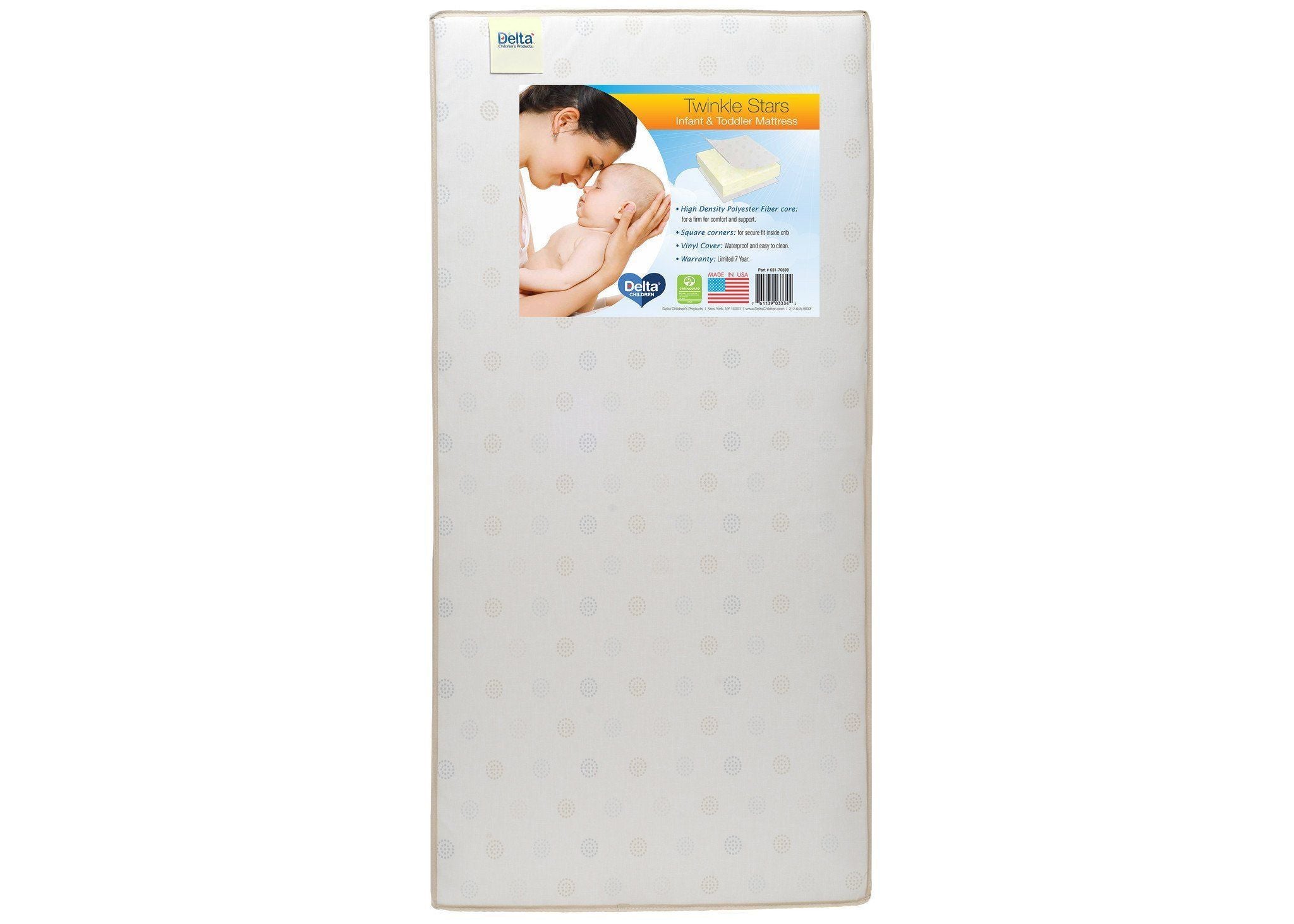 Twinkle Stars Crib & Toddler Mattress - Waterproof, Hypoallergenic Baby Mattress for Newborns & Infants | Perfect for Nursery, Daycare & Travel Cribs