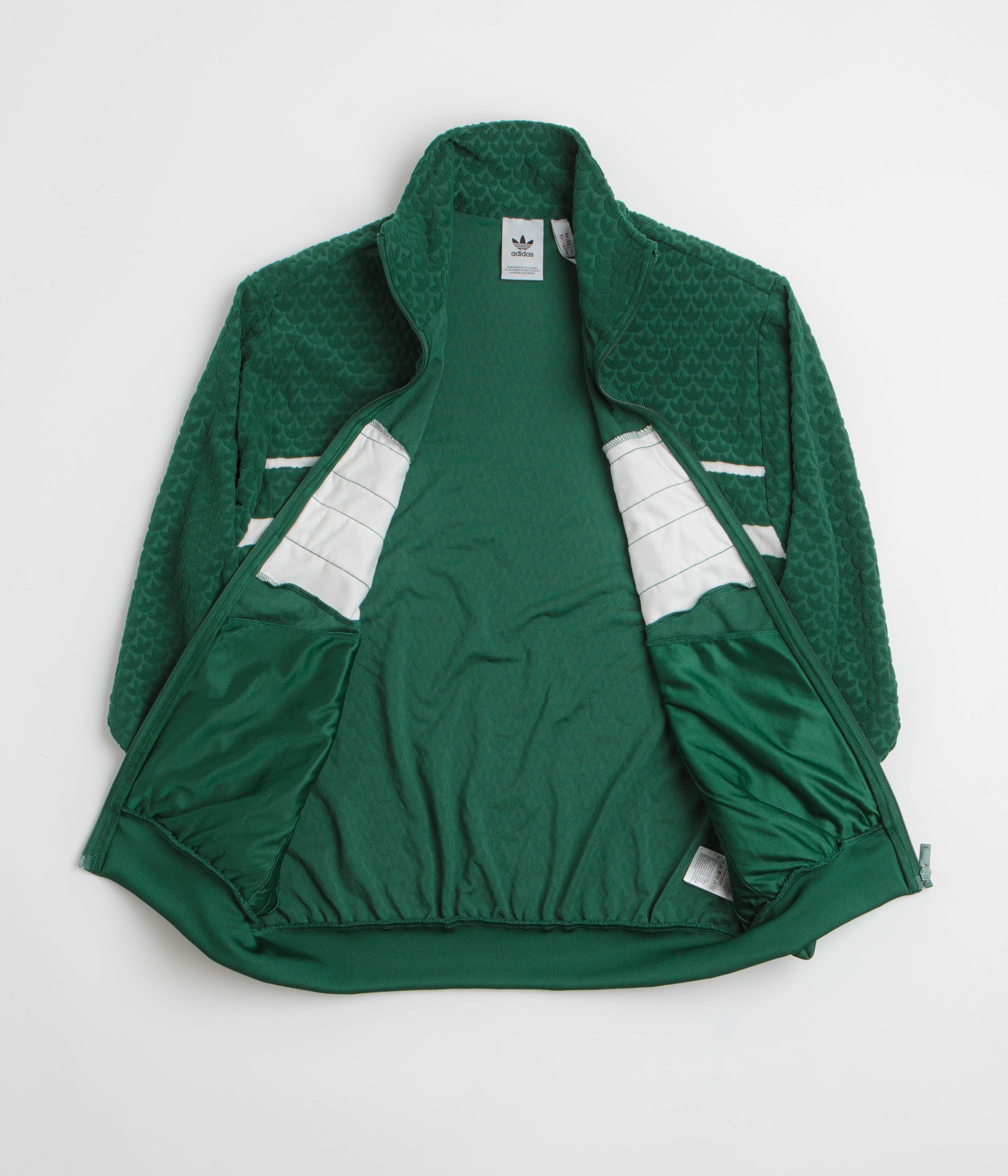 Adidas Monogram Track Jacket - Collegiate Green | Stylish Athletic Windbreaker for Running, Gym & Streetwear Fashion