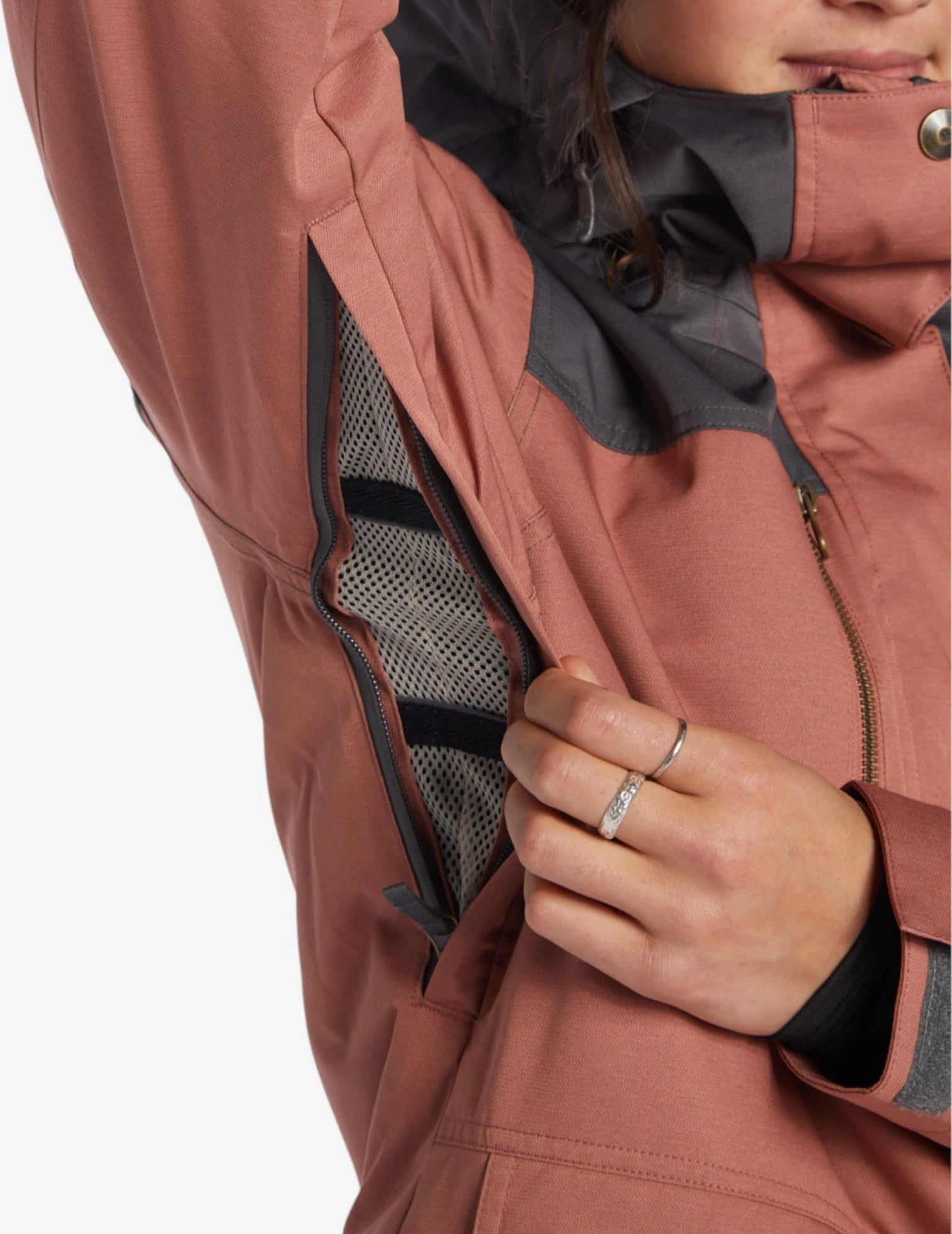 DC Women's Snow Liberate Jacket in Salmon Gray - Waterproof Winter Coat for Skiing & Outdoor Adventures