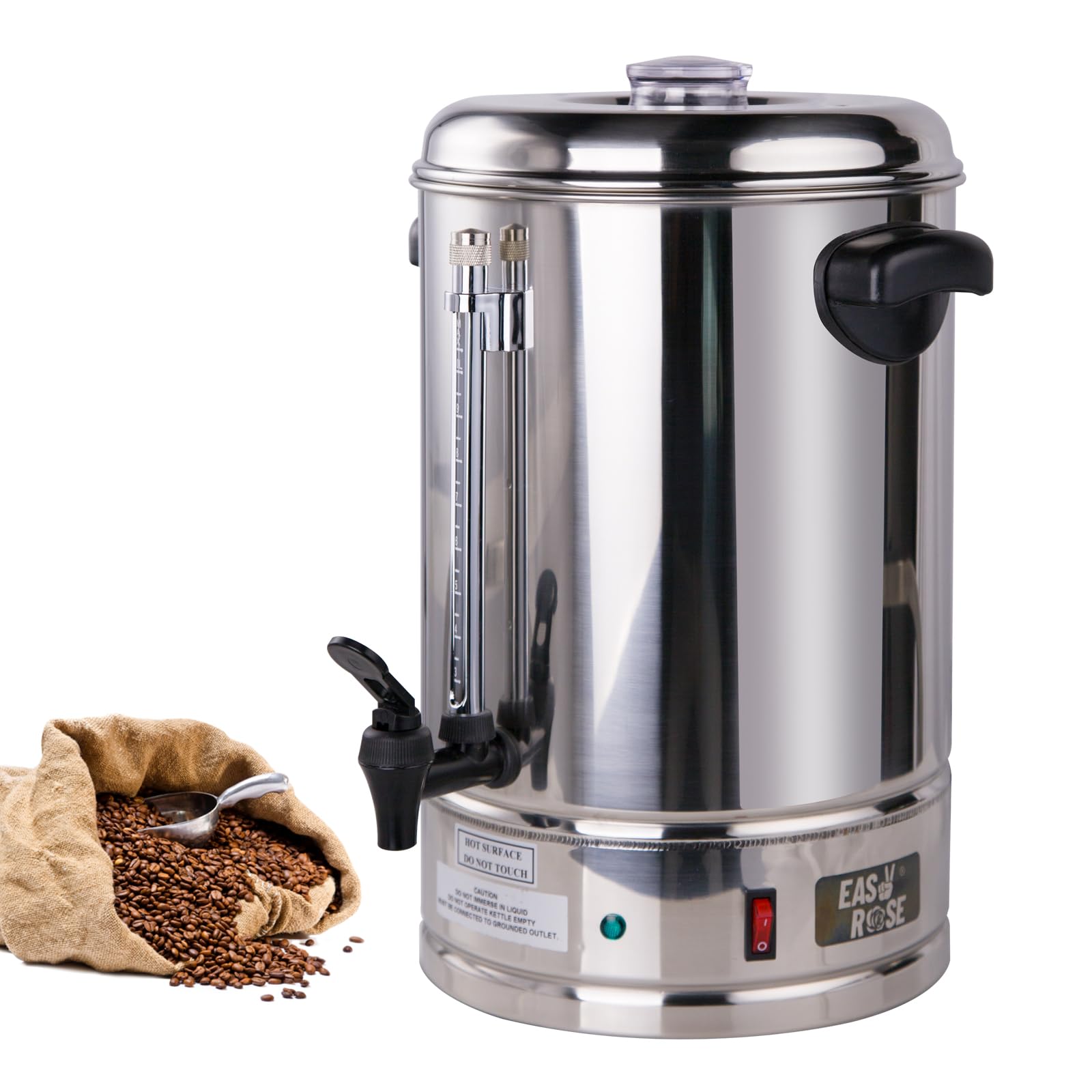 65 Cup Commercial Coffee Urn Percolator with Removable Filter - Large Capacity Coffee Maker for Office, Catering, Events & Parties - Ideal for Weddings, Church Gatherings & Business Meetings