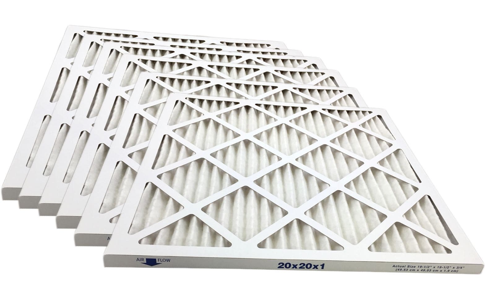 20x20x1 MERV 11 Pleated Air Filter for Allergies - Case of 6 | HVAC Furnace AC Replacement Filters for Home & Office Use