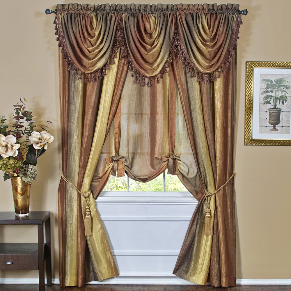 Ombre Window Curtains Semi-Sheer 50x84 - Modern Gradient Drapes for Living Room, Bedroom & Kitchen - Light Filtering Window Panels for Home Decor | Perfect for Sun Protection & Privacy in Autumn Season