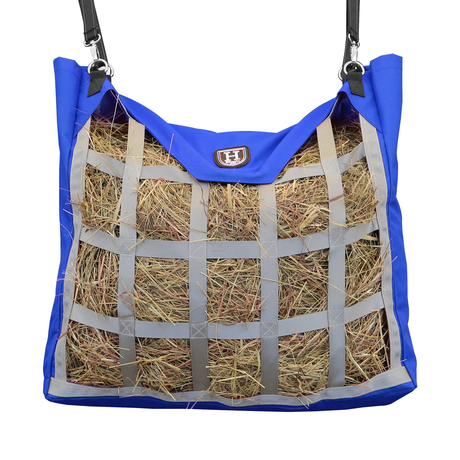 Premium Durable Horse Hay Bag - Slow Feed Hay Net with Waterproof Fabric, Large Capacity Horse Tote for Stable & Pasture (Blue) | Ideal for Grazing Control & Equine Feeding Solutions