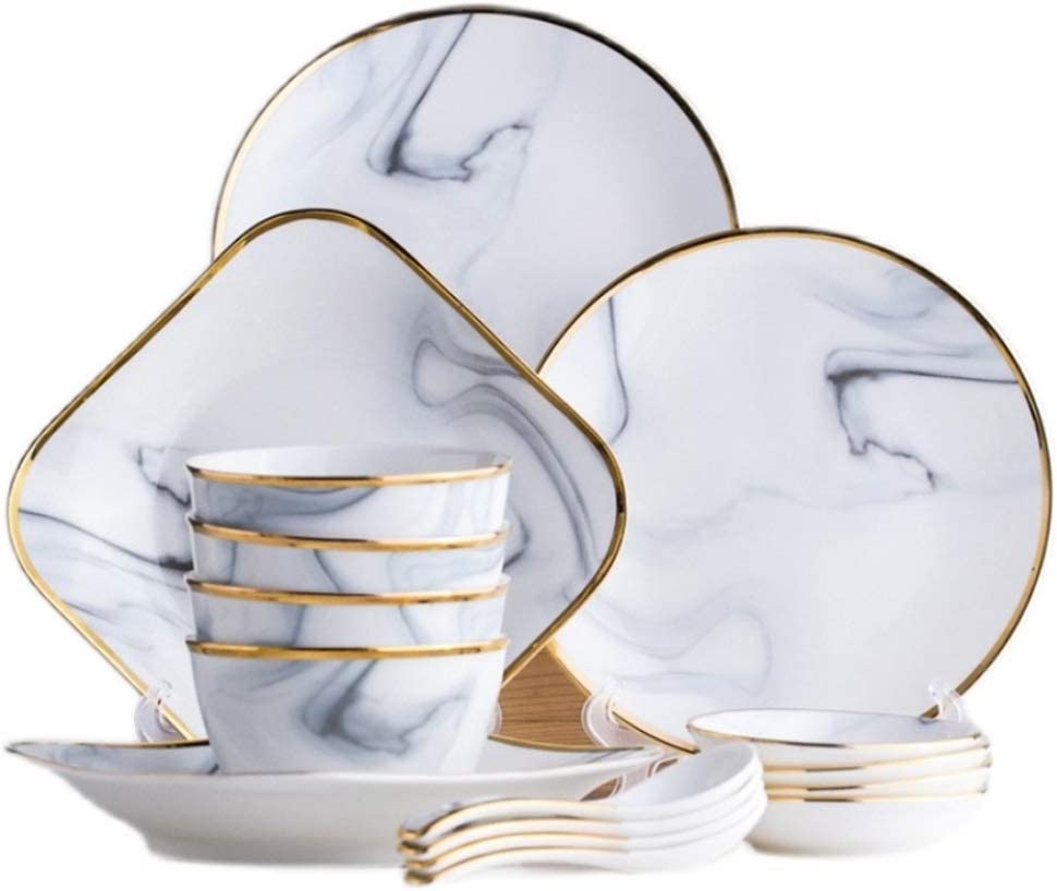 Premium 16-Piece Dinnerware Set - Elegant Nordic Style Plates, Bowls & Tableware for Home & Restaurant Use | Durable Porcelain Dish Set for Everyday Dining & Entertaining