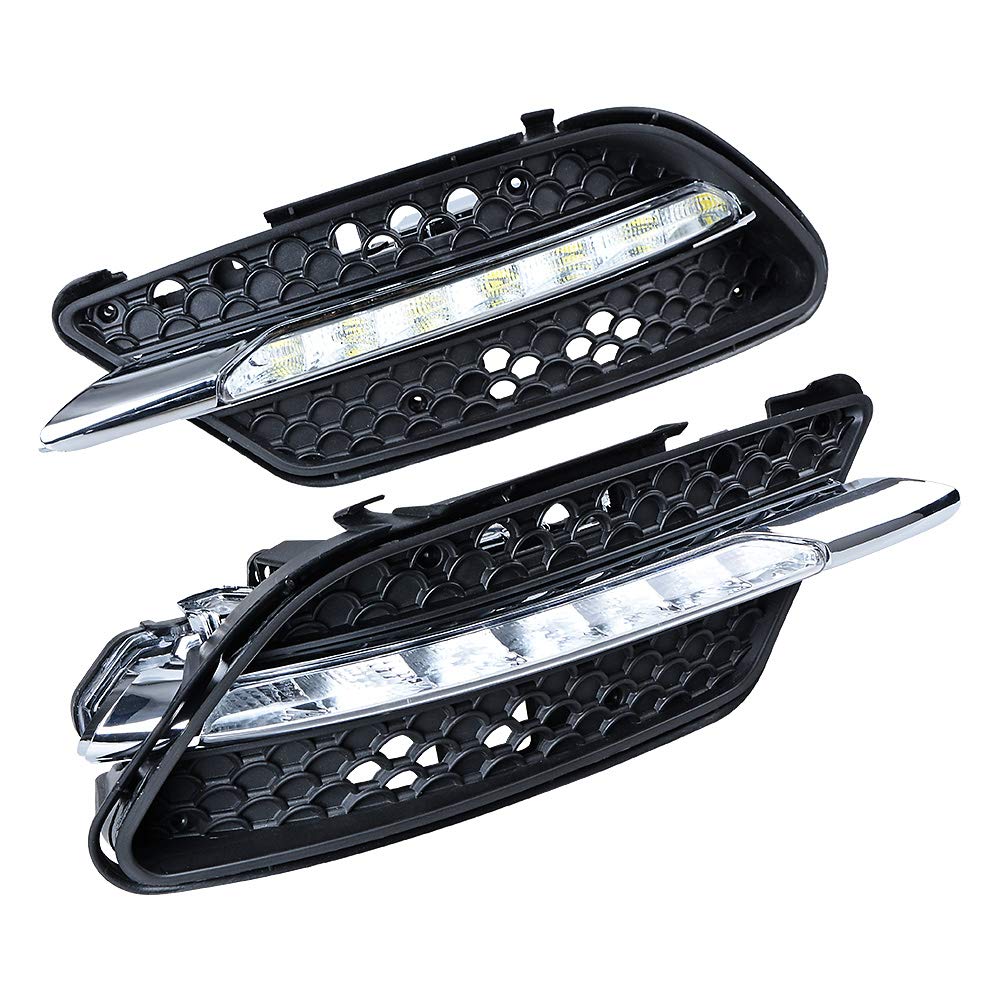 Astra Depot Left & Right LED Daytime Running Lights DRL Fog Lamp for Mercedes Benz C300 W204 AMG Sport 2008-2011 - High Visibility & Style Upgrade for Day & Night Driving