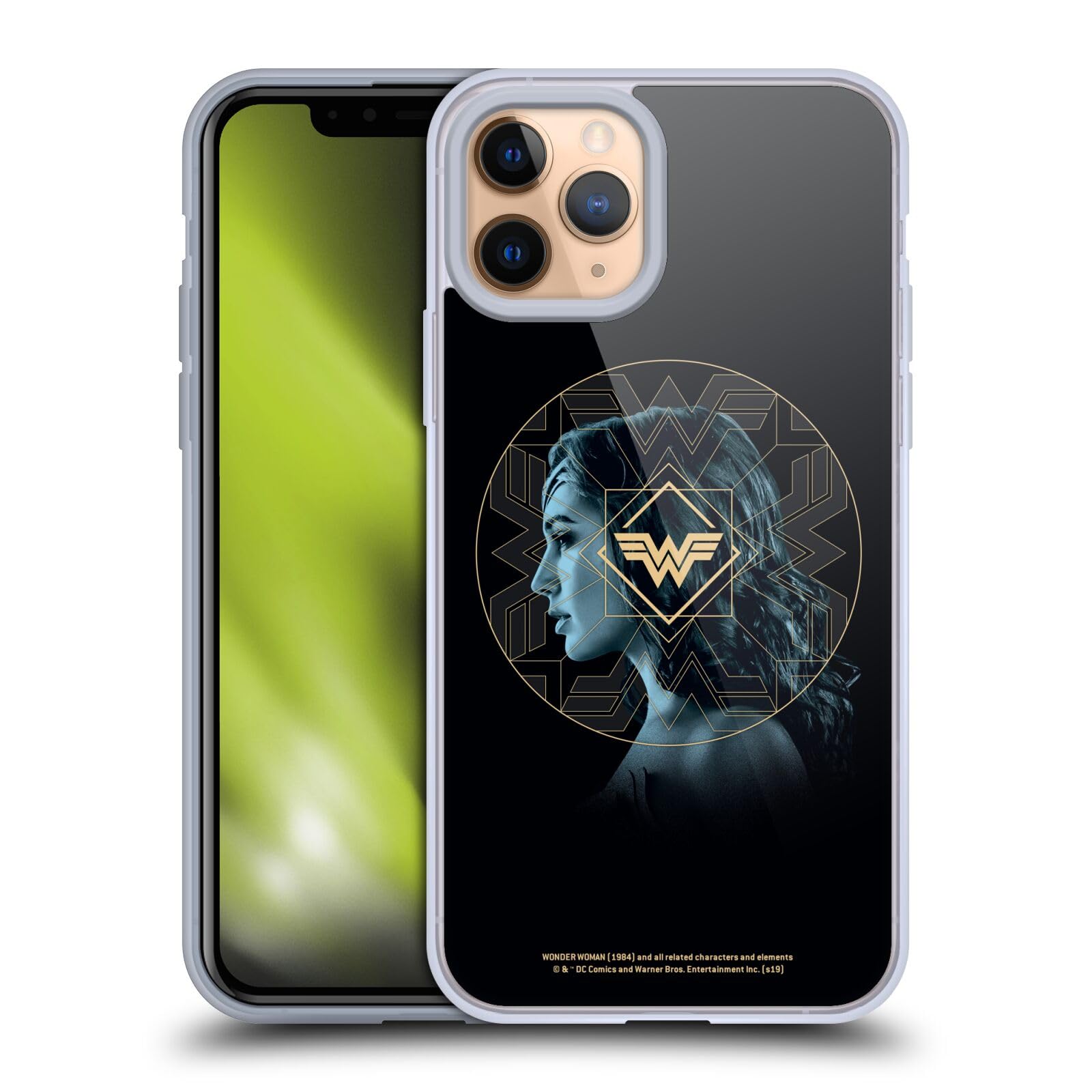 Wonder Woman 1984 Gold Portrait Logo Art Soft Gel Case for Apple iPhone 11 Pro - Officially Licensed by Head Case Designs, Perfect for Superhero Fans and Everyday Protection