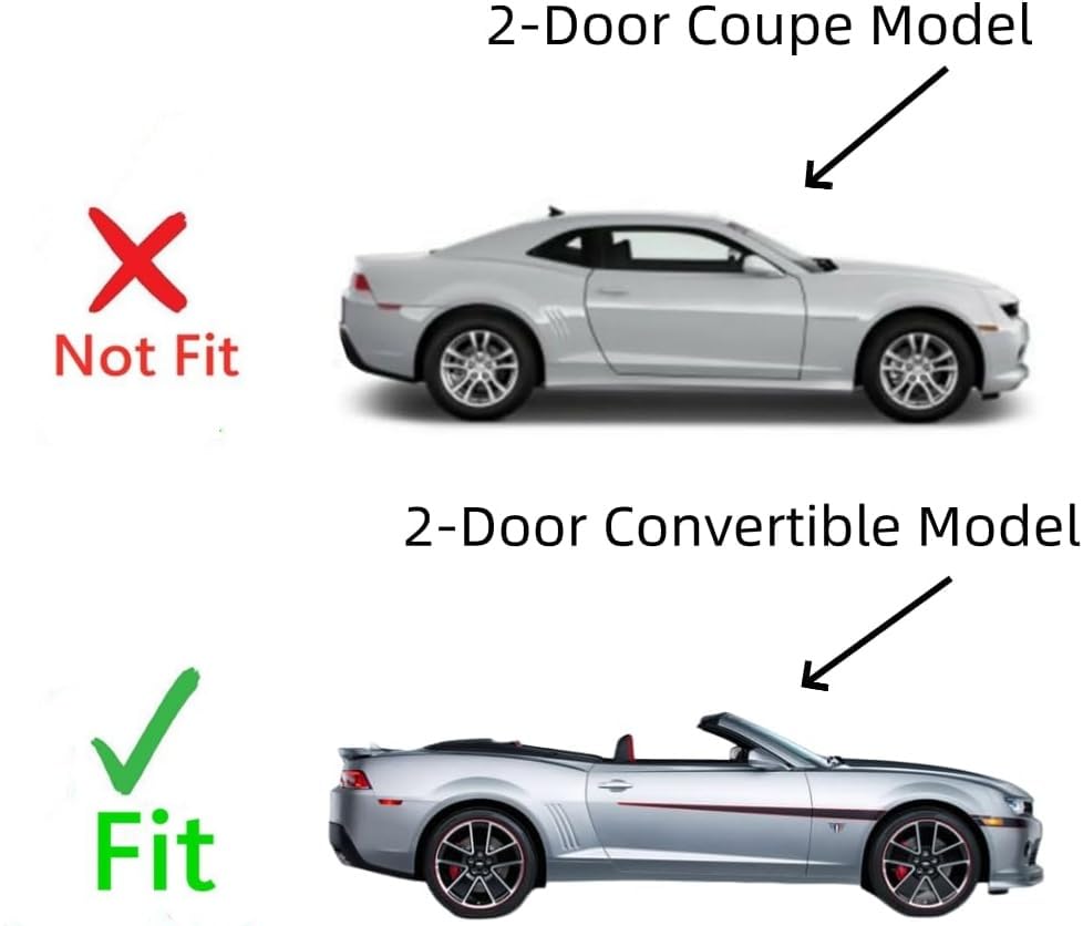 Passenger Side Window Glass Replacement for Chevrolet Camaro 2-Door Convertible 2011-2015 - Right Door Panel, OEM Fit, Easy Installation - Perfect for Auto Repair & DIY Car Maintenance