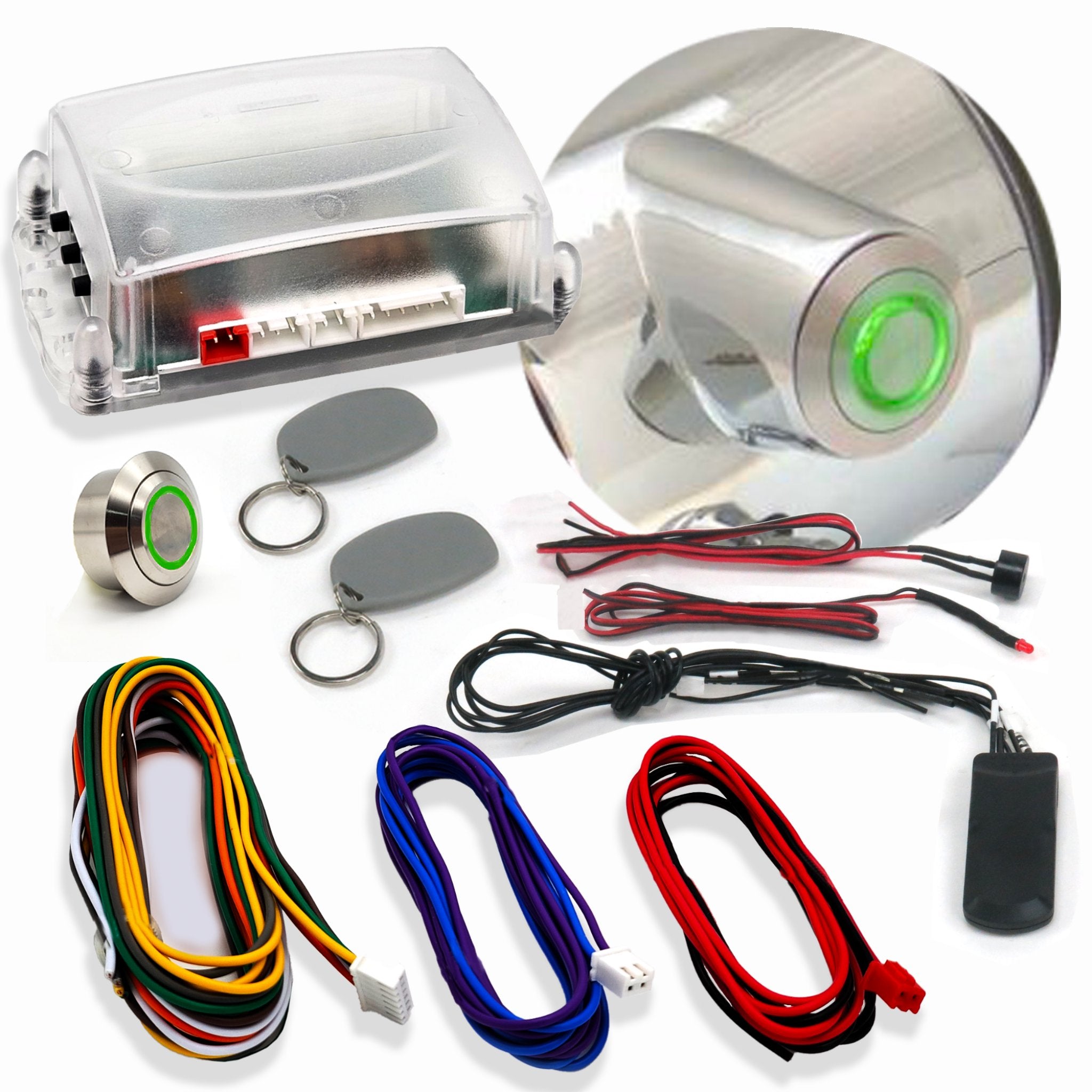 1903 Cadillac Model A Push Button Start Conversion Kit with RFID - Direct Fit Billet Column Insert - Perfect for Classic Car Restoration & Modern Upgrades
