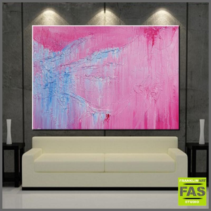 140cm x 100cm Large Abstract Pink Wall Art Painting - Modern Home Decor for Living Room, Bedroom & Office - I Love All Kandy Inspired Canvas Artwork
