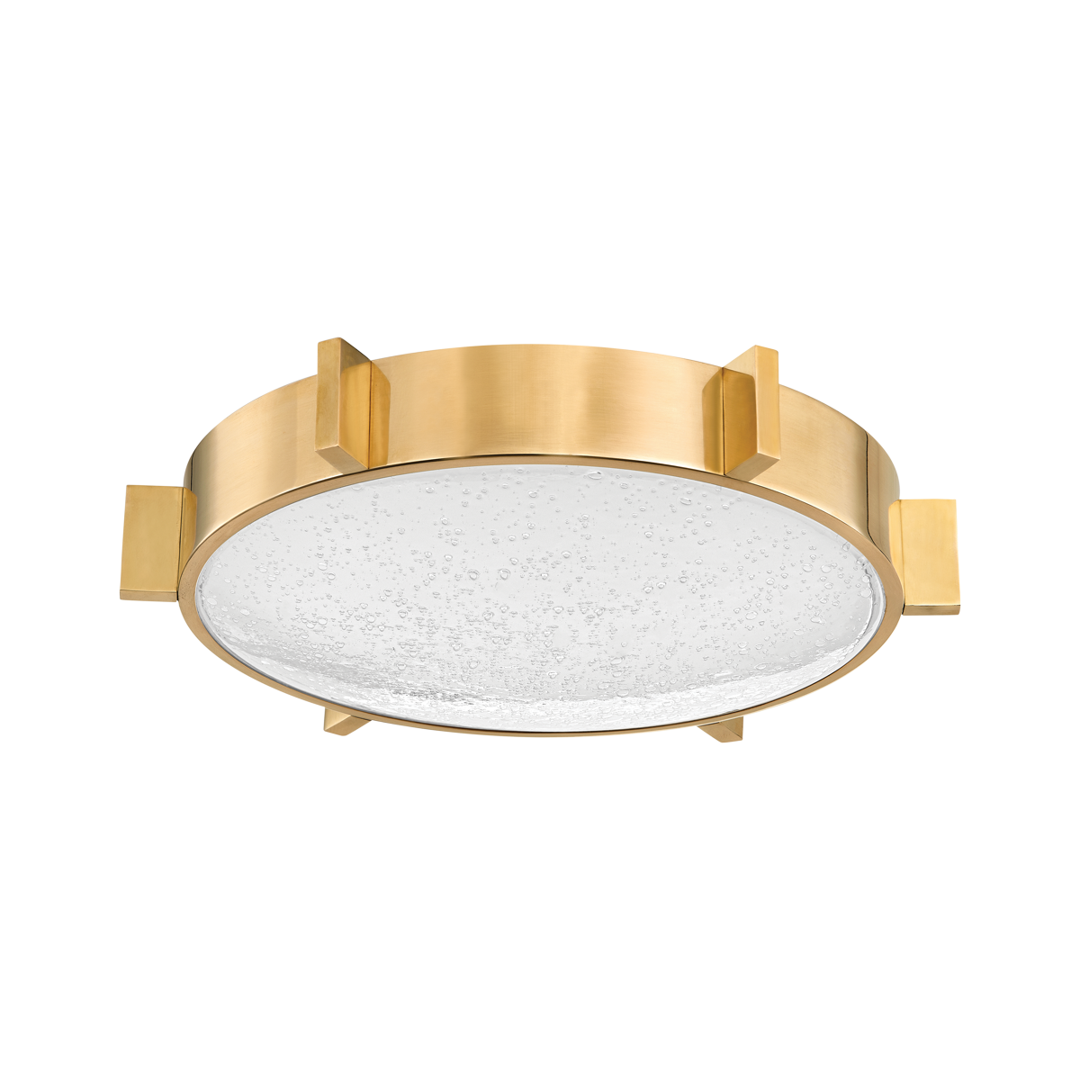 Vintage Brass Ansonia Flush Mount Ceiling Light - Elegant Antique Lighting for Living Room, Bedroom, or Dining Room