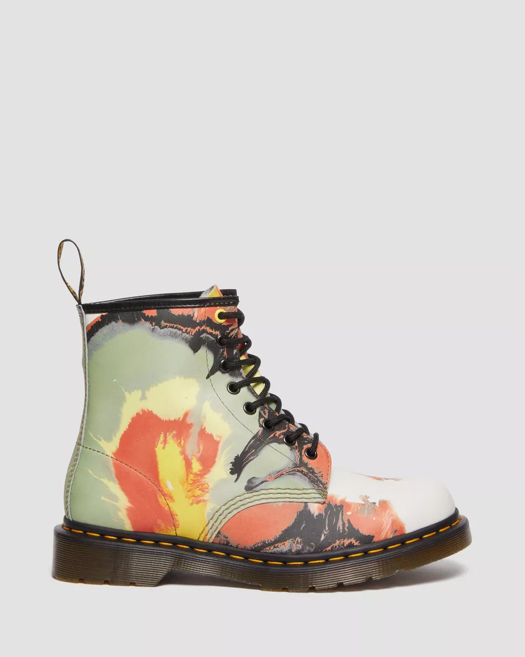 Dr. Martens 1460 Tate Volcanic Flare Leather Lace-Up Boots - Unisex Combat Boots for Men & Women | Perfect for Punk Fashion, Streetwear & Everyday Wear