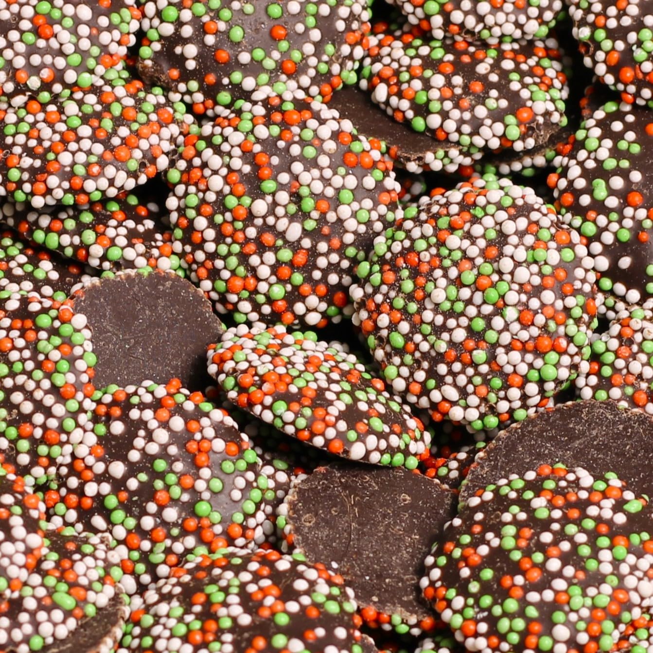 Christmas Dark Chocolate Nonpareils Candy - 5 Lbs Bulk Bag | Vegan & Kosher Holiday Treats for Gifting & Baking