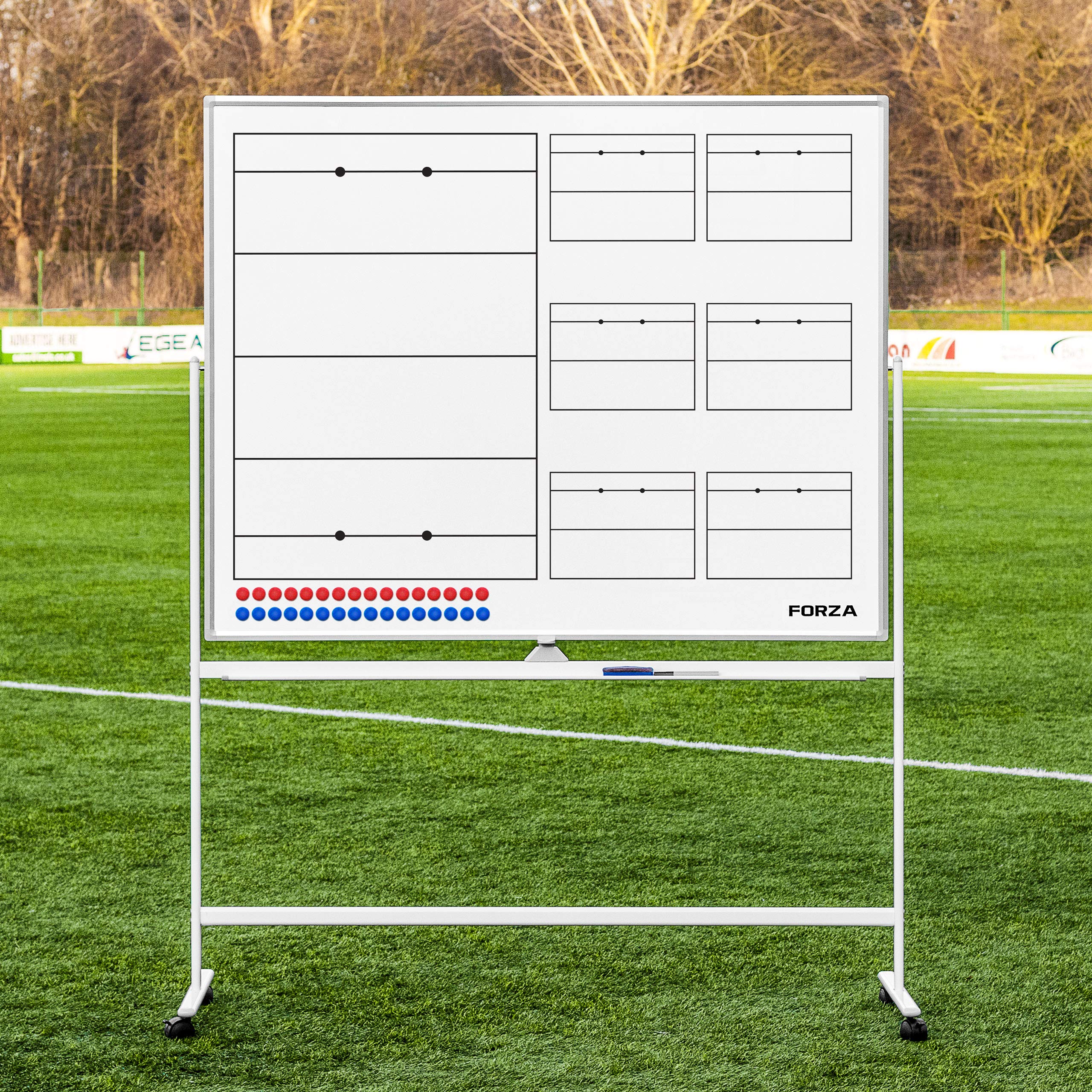 FORZA Double-Sided Magnetic Dry Erase Whiteboard with Wheels - 60