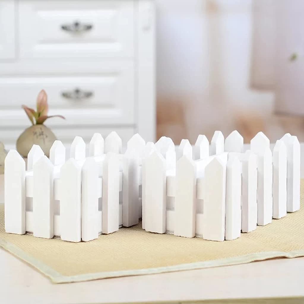 Wooden Picket Fence Planter Box - Decorative Garden Fence & Decking Board for Home, Wedding Decor | Outdoor Flower Box for Patio, Yard & Landscape Design